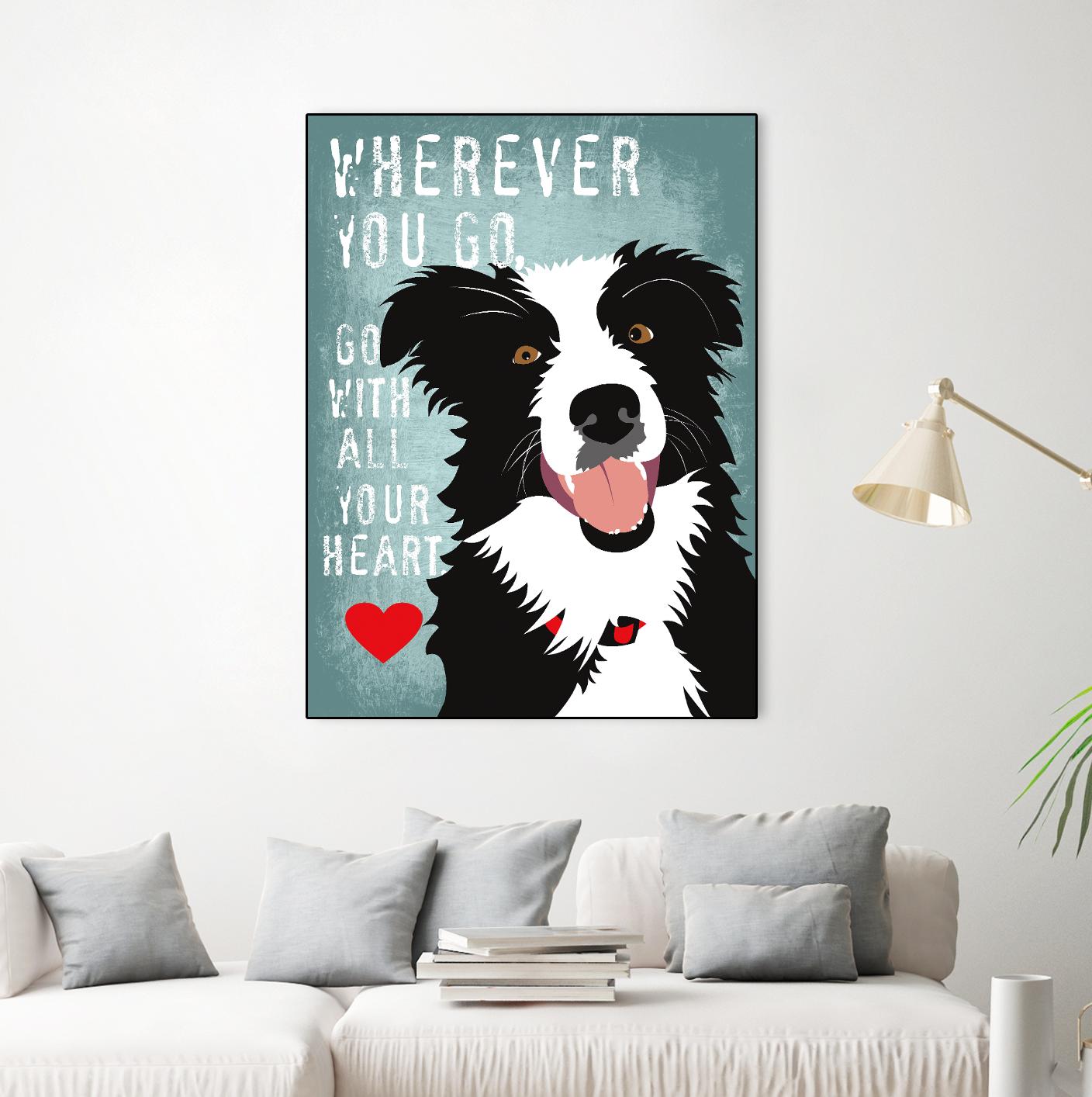 Go with All Your Heart by Ginger Oliphant on GIANT ART - multicolor animals; inspirational