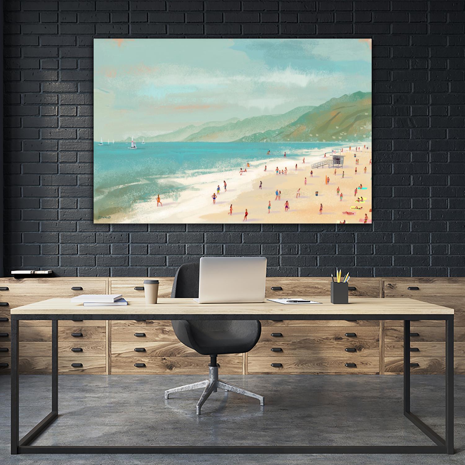 Santa Monica Beach by Pete Oswald on GIANT ART - multicolor coastal; landscapes