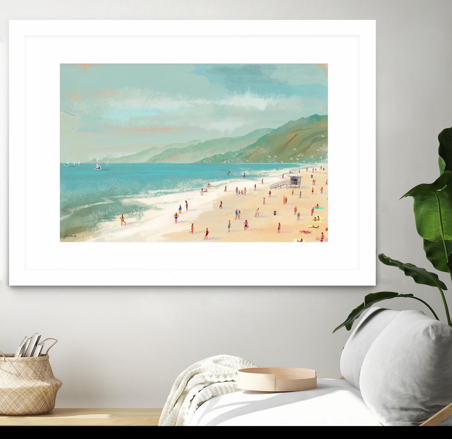 Santa Monica Beach by Pete Oswald on GIANT ART - multicolor coastal; landscapes