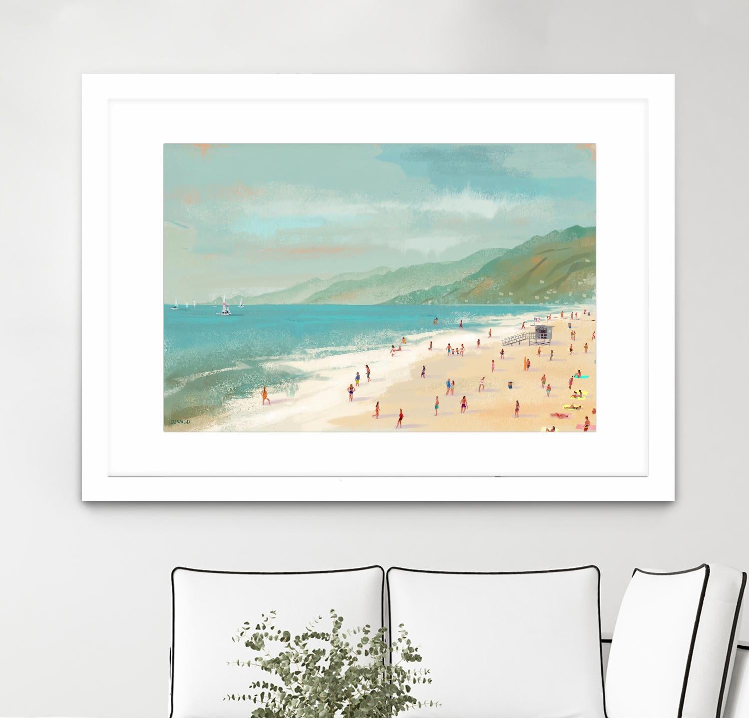 Santa Monica Beach by Pete Oswald on GIANT ART - multicolor coastal; landscapes