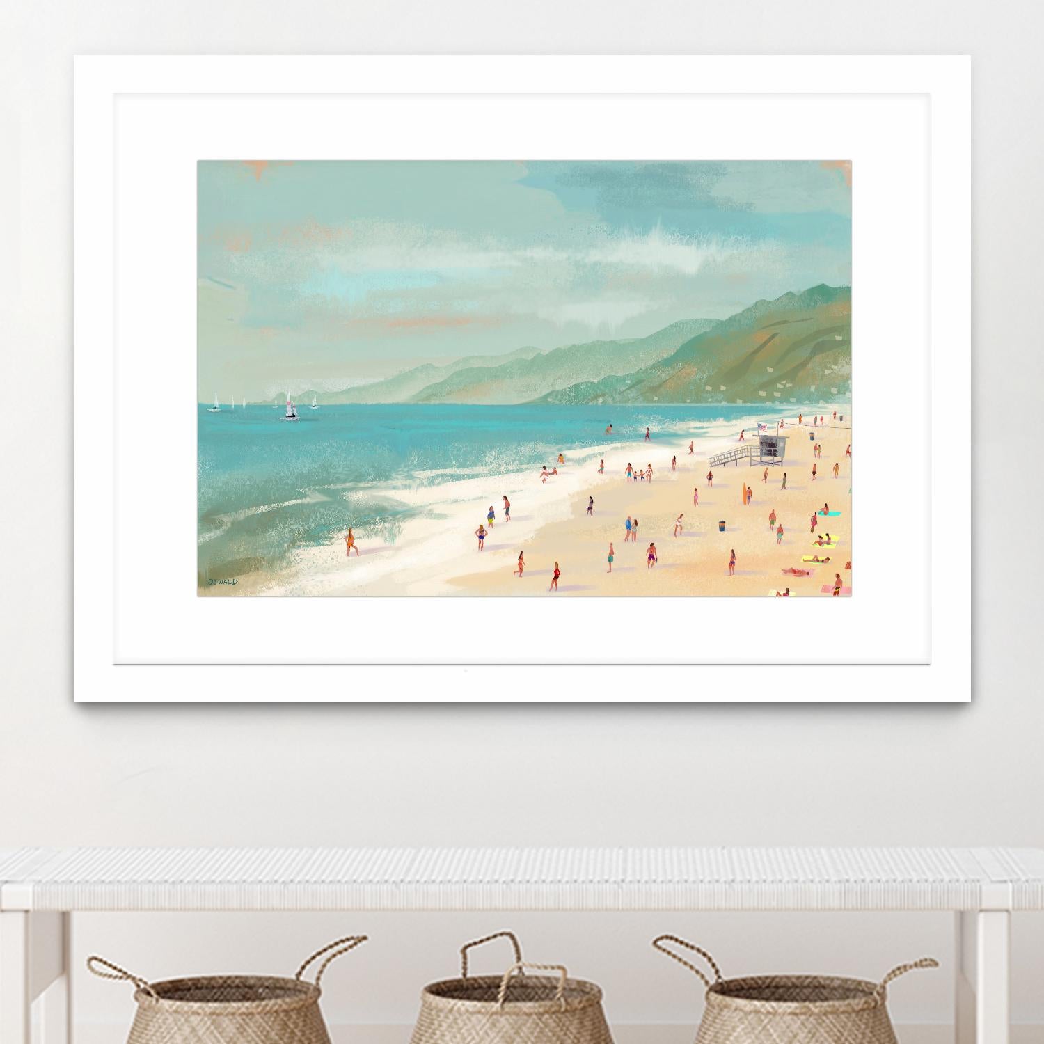 Santa Monica Beach by Pete Oswald on GIANT ART - multicolor coastal; landscapes