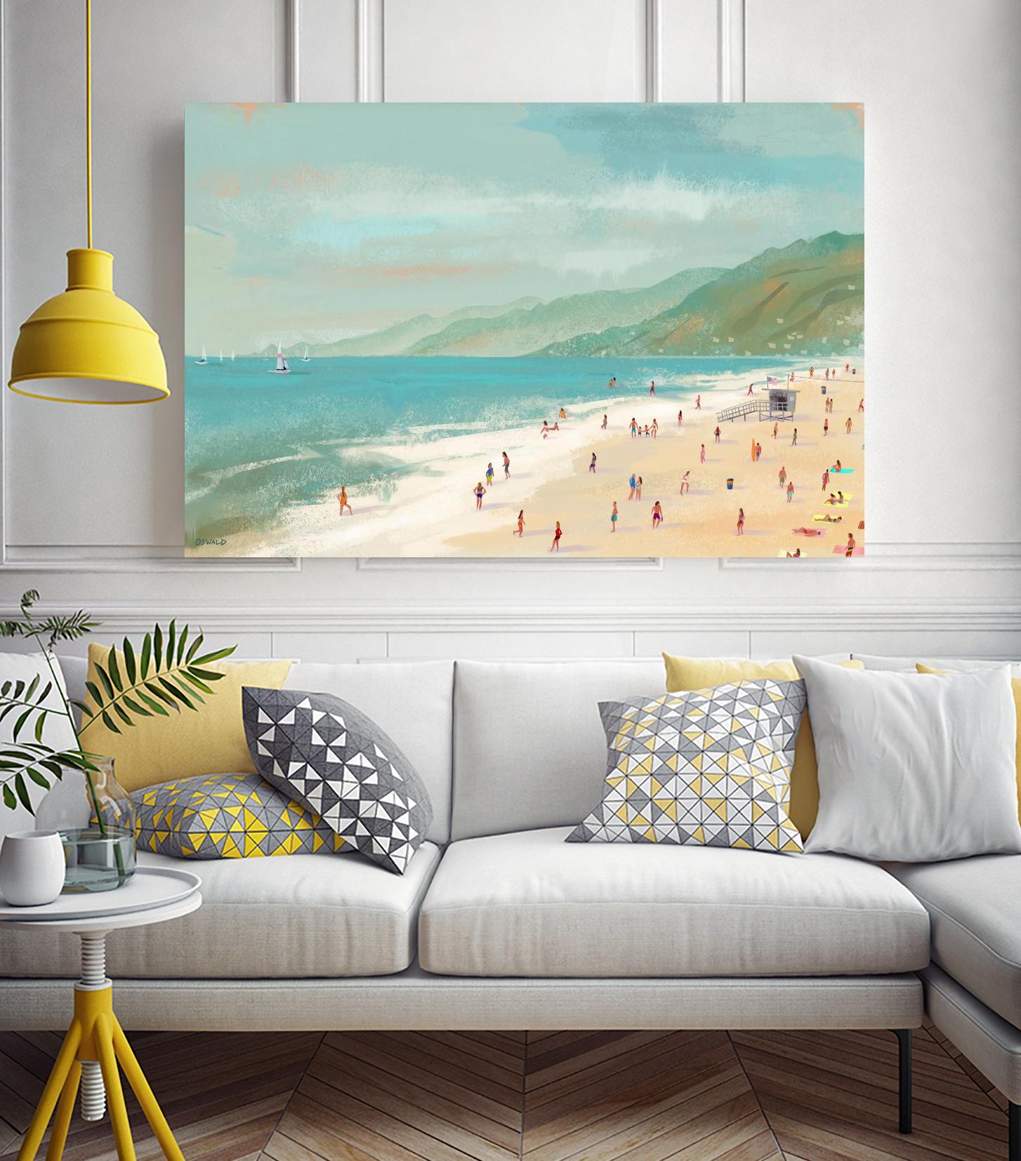 Santa Monica Beach by Pete Oswald on GIANT ART - multicolor coastal; landscapes