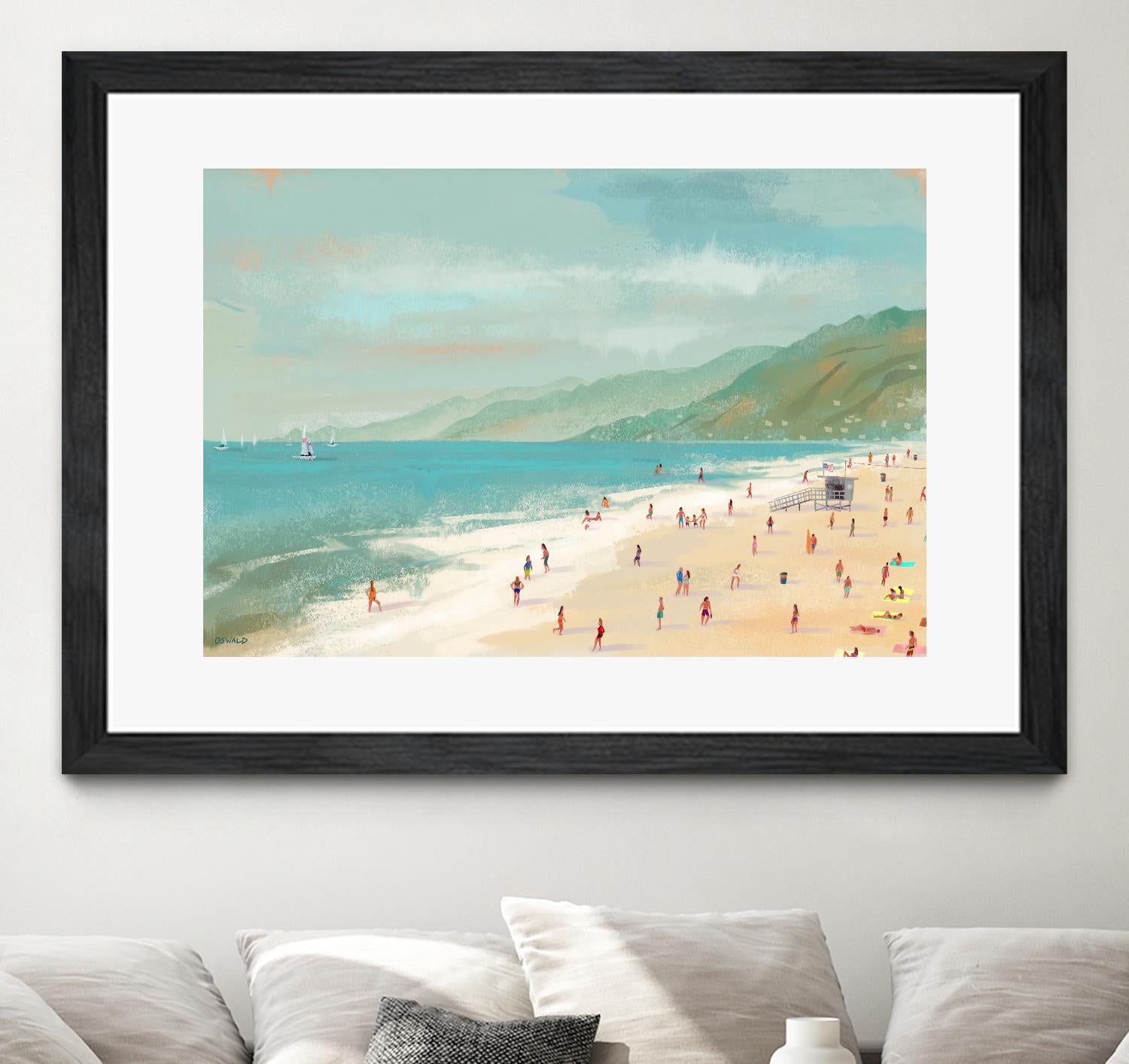 Santa Monica Beach by Pete Oswald on GIANT ART - multicolor coastal; landscapes
