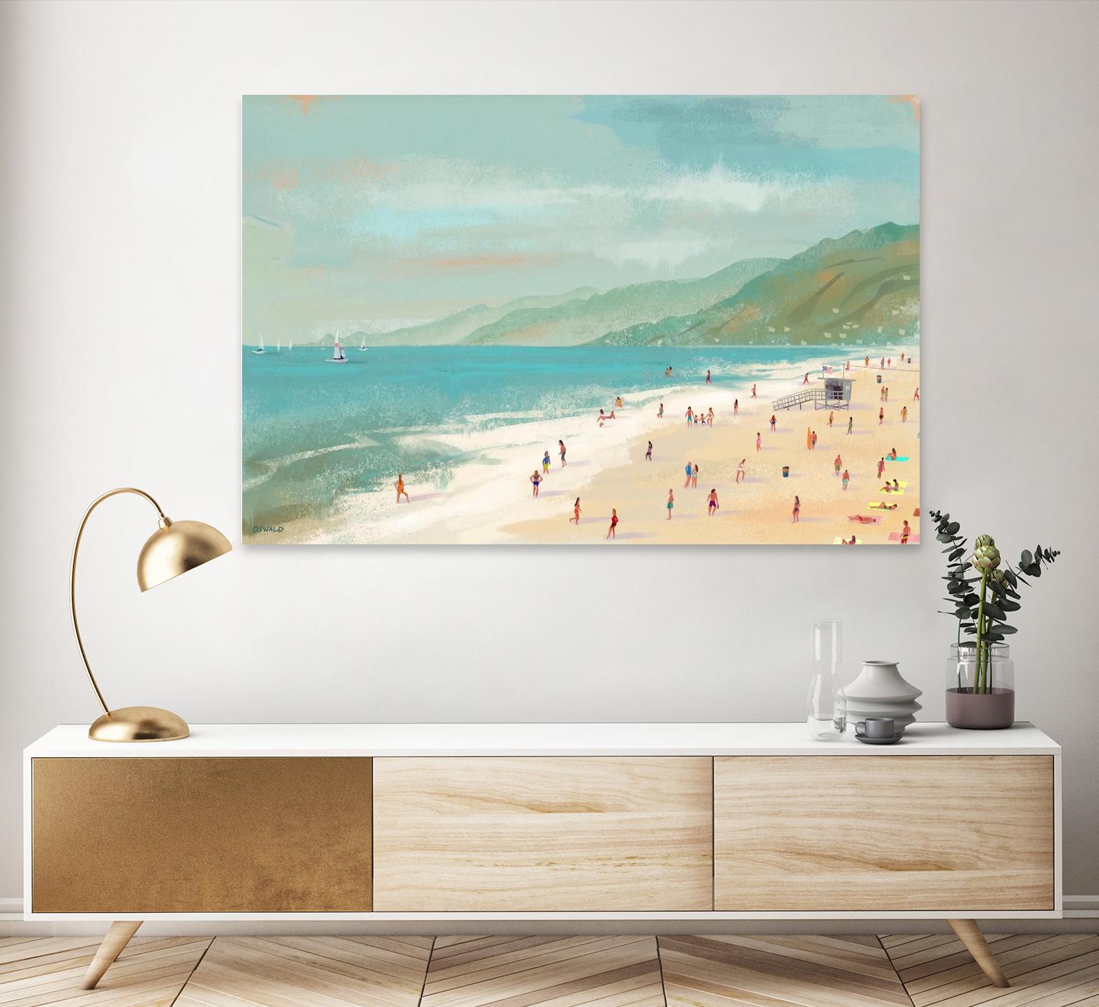 Santa Monica Beach by Pete Oswald on GIANT ART - multicolor coastal; landscapes