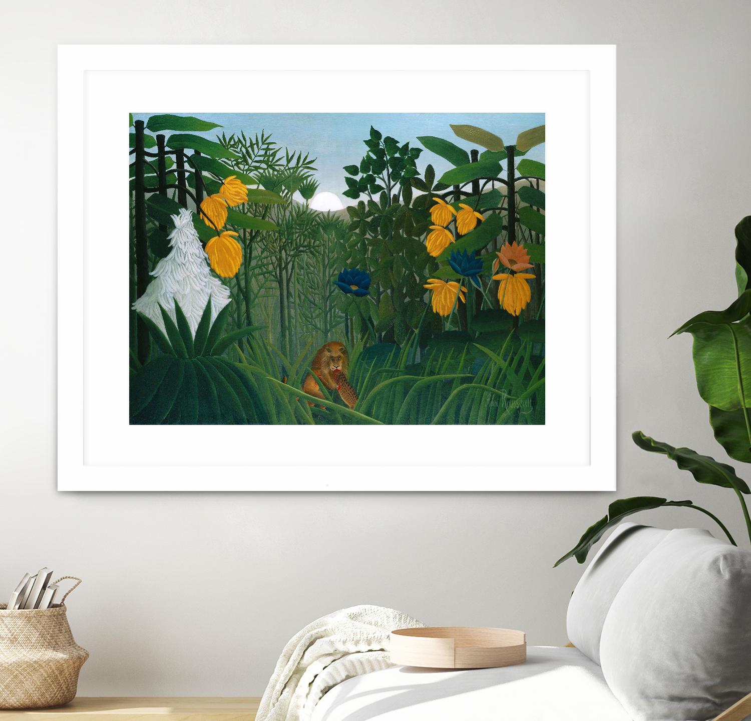 The Repast of the Lion by Henri Rousseau on GIANT ART - multicolor museum; landscapes; animals