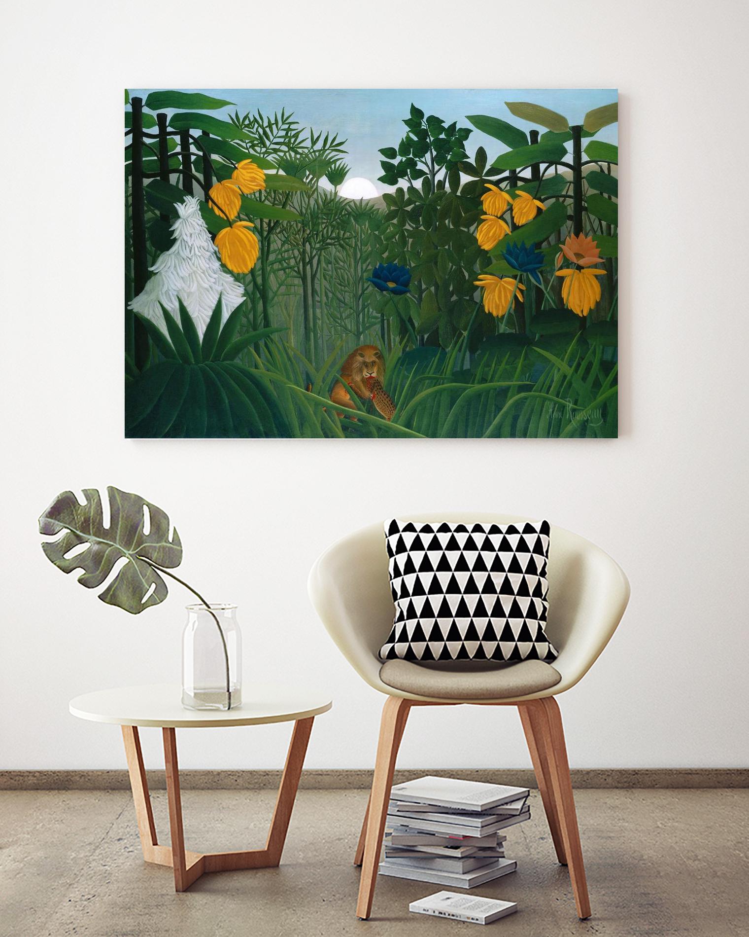 The Repast of the Lion by Henri Rousseau on GIANT ART - multicolor museum; landscapes; animals