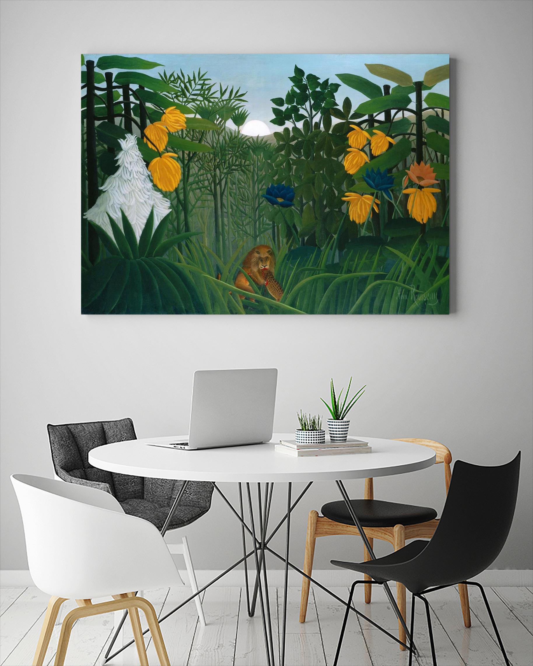 The Repast of the Lion by Henri Rousseau on GIANT ART - multicolor museum; landscapes; animals