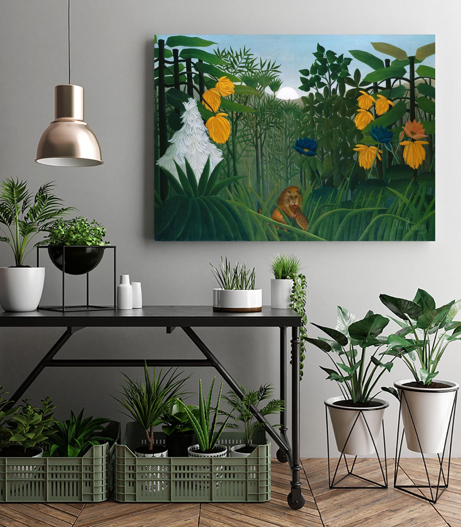 The Repast of the Lion by Henri Rousseau on GIANT ART - multicolor museum; landscapes; animals