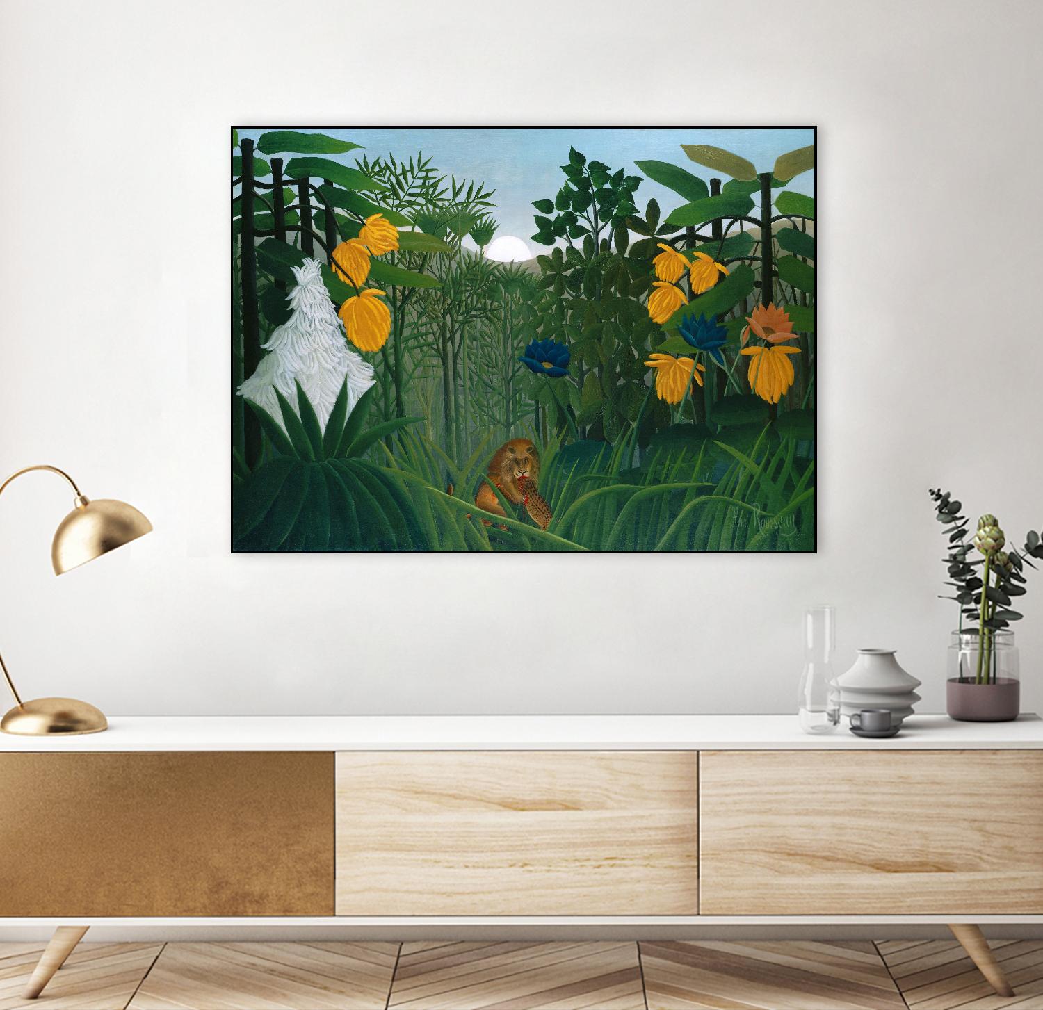 The Repast of the Lion by Henri Rousseau on GIANT ART - multicolor museum; landscapes; animals