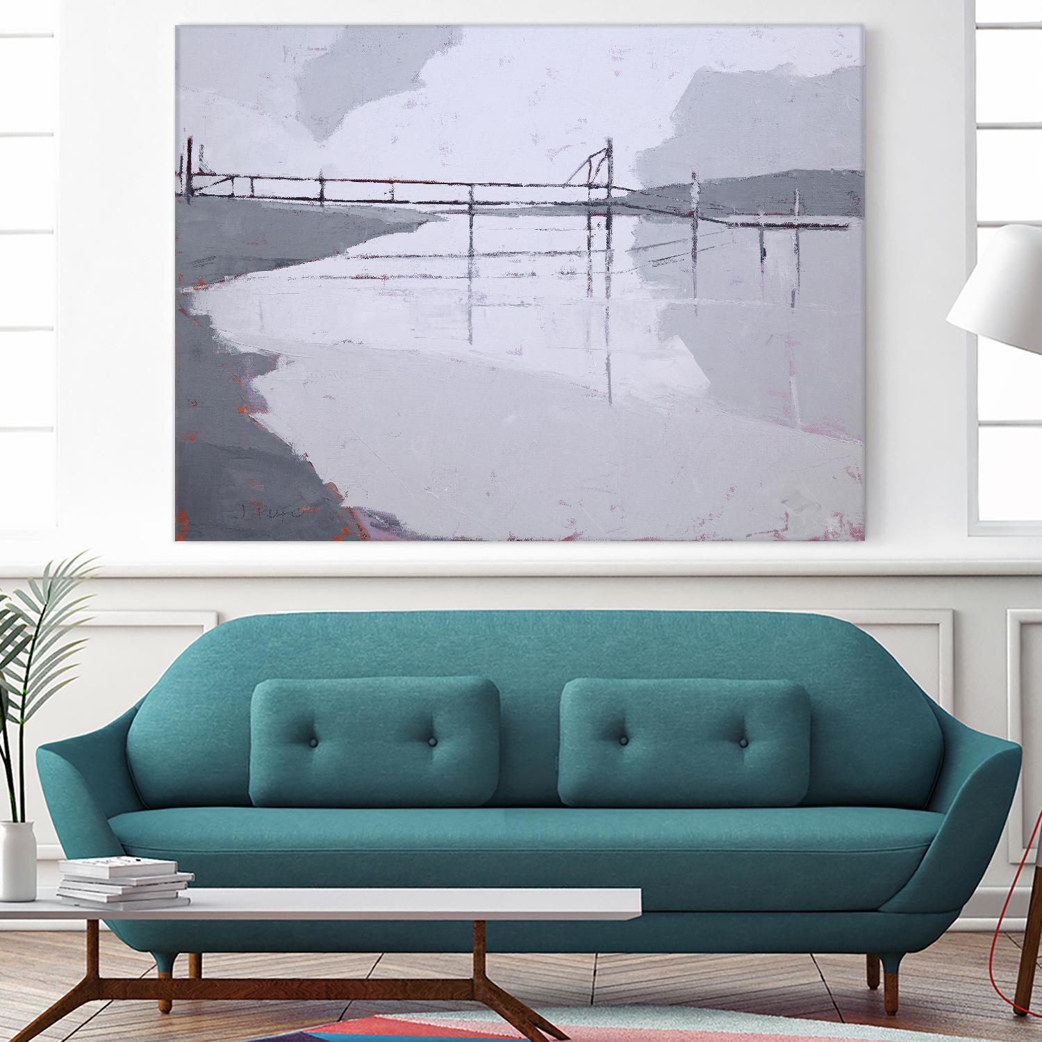 Tidal River by John Rufo on GIANT ART - white coastal, contemporary, landscapes, docks/piers, rivers/streams