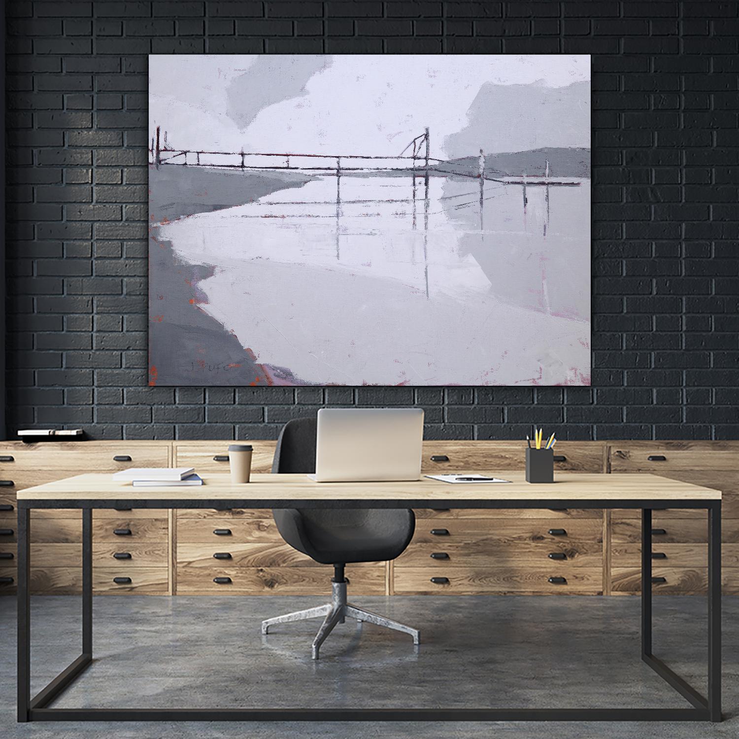 Tidal River by John Rufo on GIANT ART - white coastal, contemporary, landscapes, docks/piers, rivers/streams