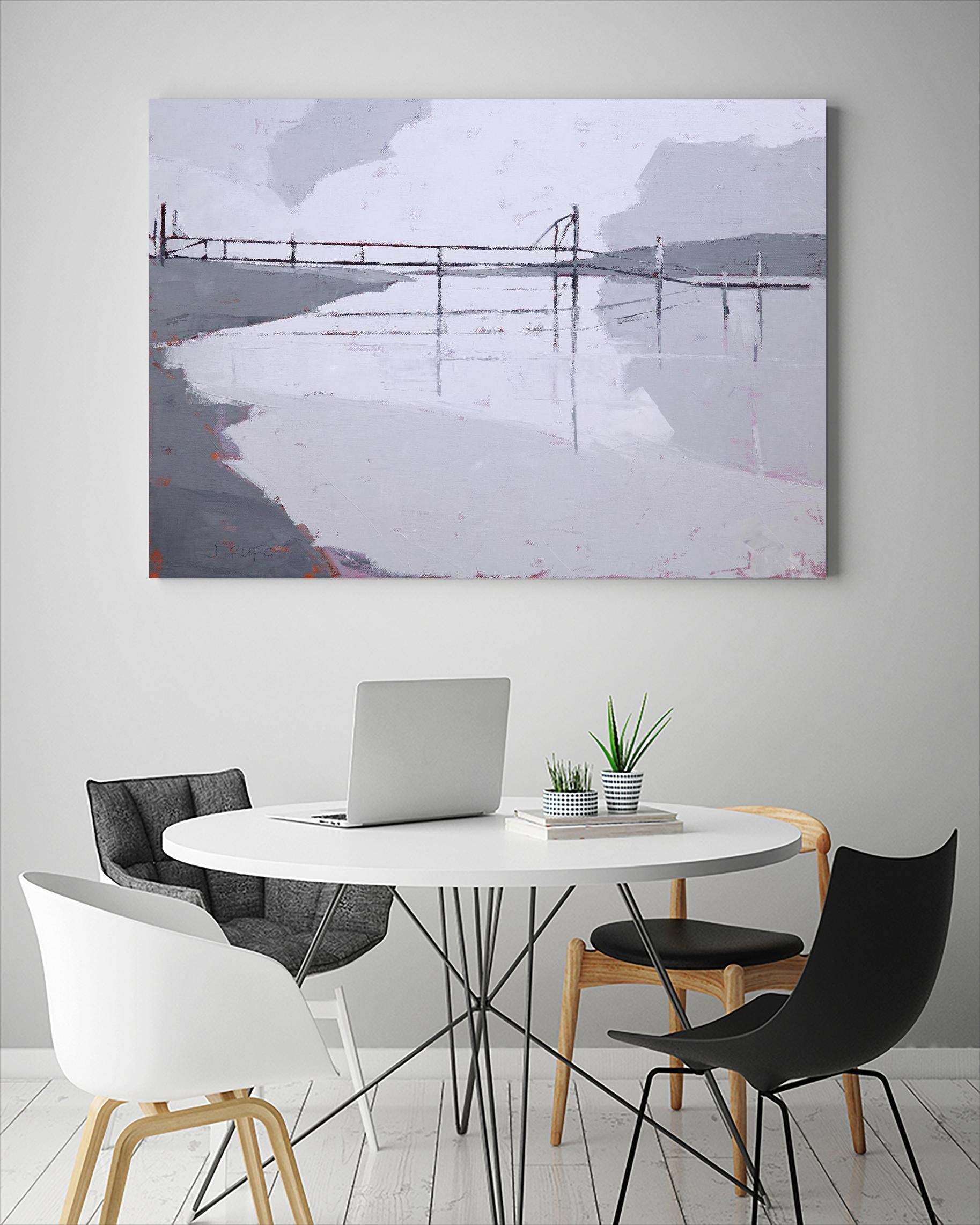 Tidal River by John Rufo on GIANT ART - white coastal, contemporary, landscapes, docks/piers, rivers/streams