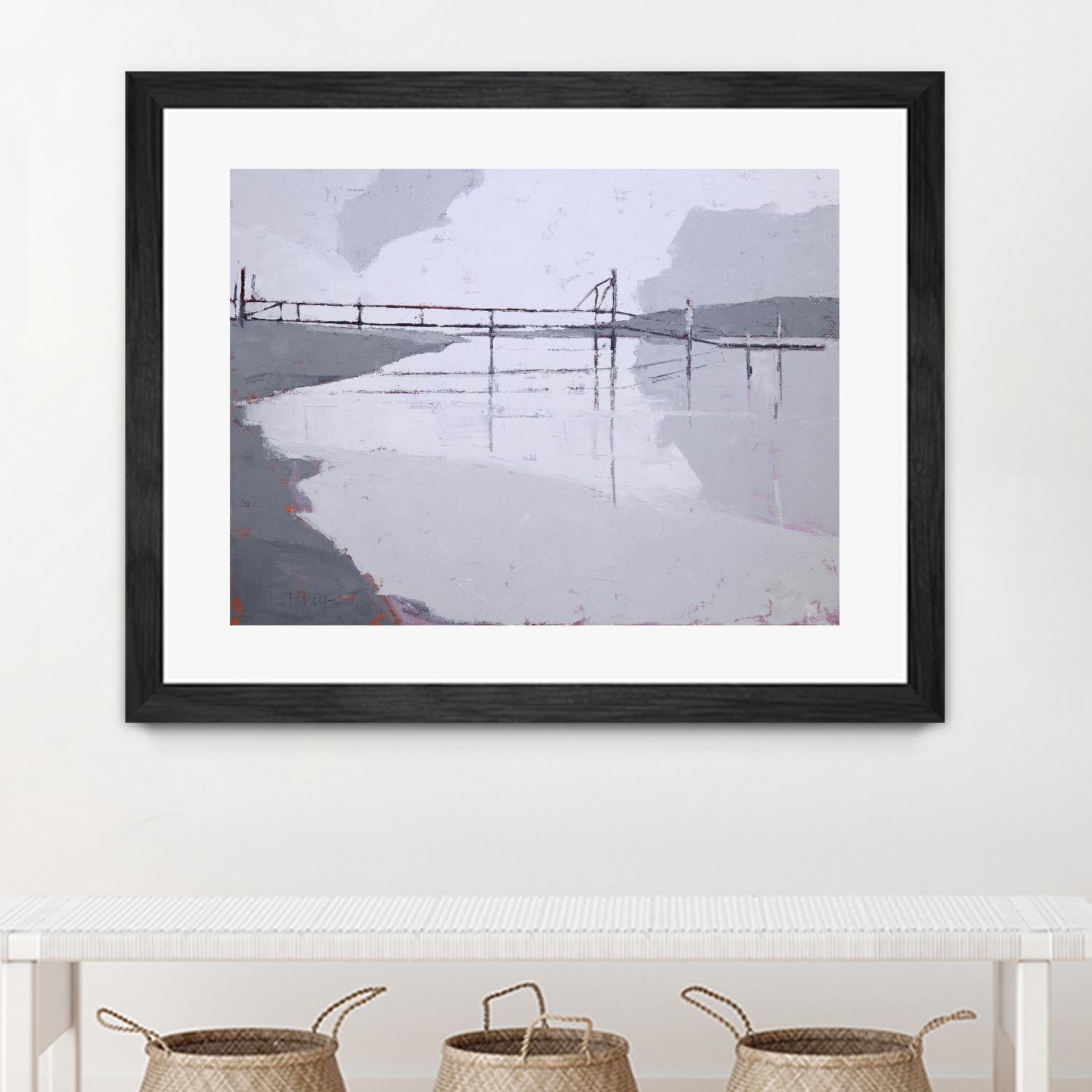 Tidal River by John Rufo on GIANT ART - white coastal, contemporary, landscapes, docks/piers, rivers/streams