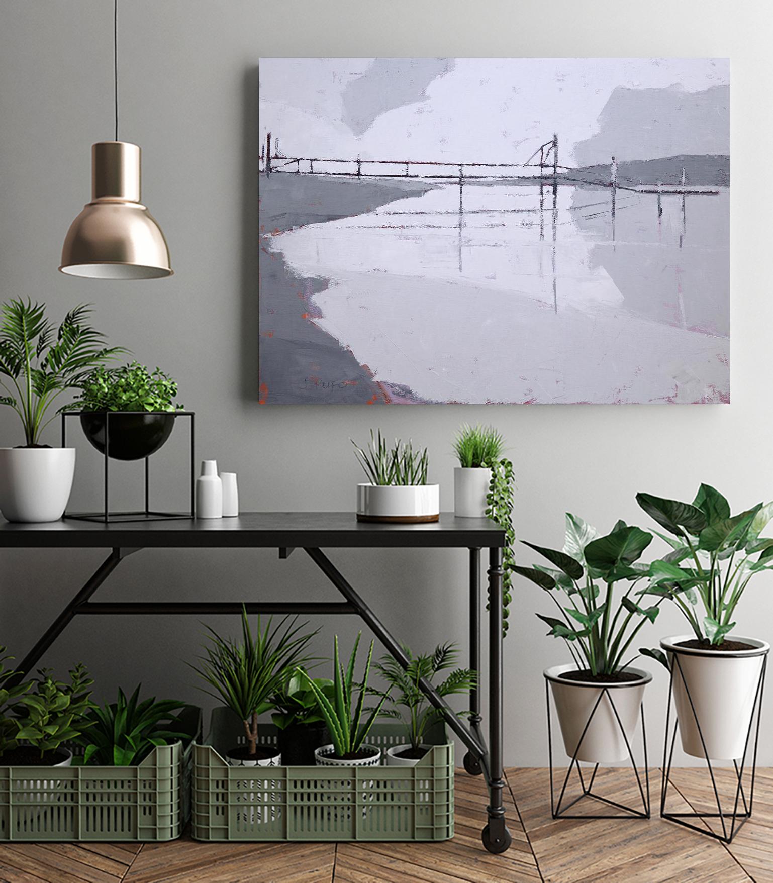 Tidal River by John Rufo on GIANT ART - white coastal, contemporary, landscapes, docks/piers, rivers/streams
