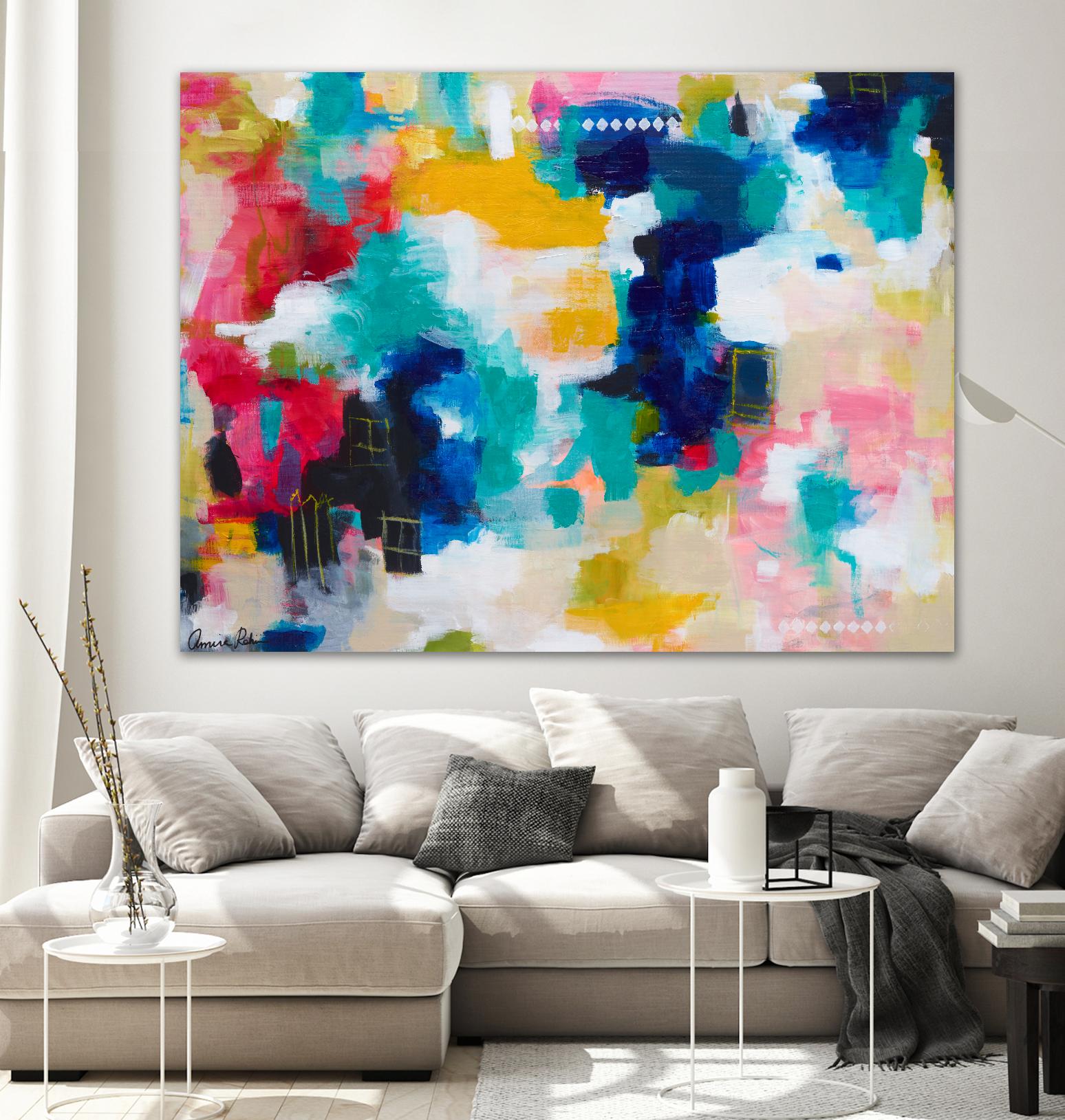 House with a Picket Fence by Amira Rahim on GIANT ART - pink abstract