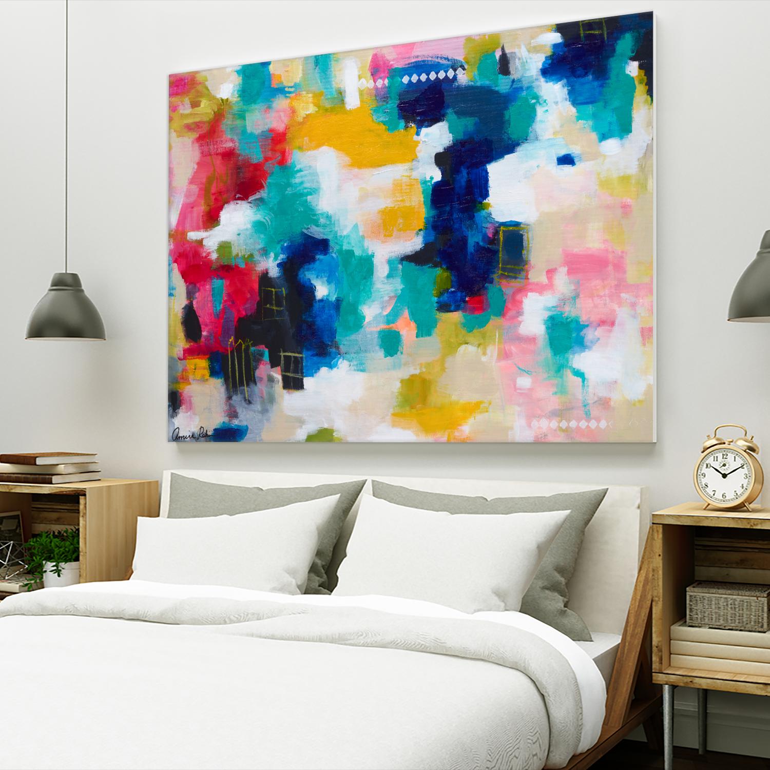 House with a Picket Fence by Amira Rahim on GIANT ART - pink abstract