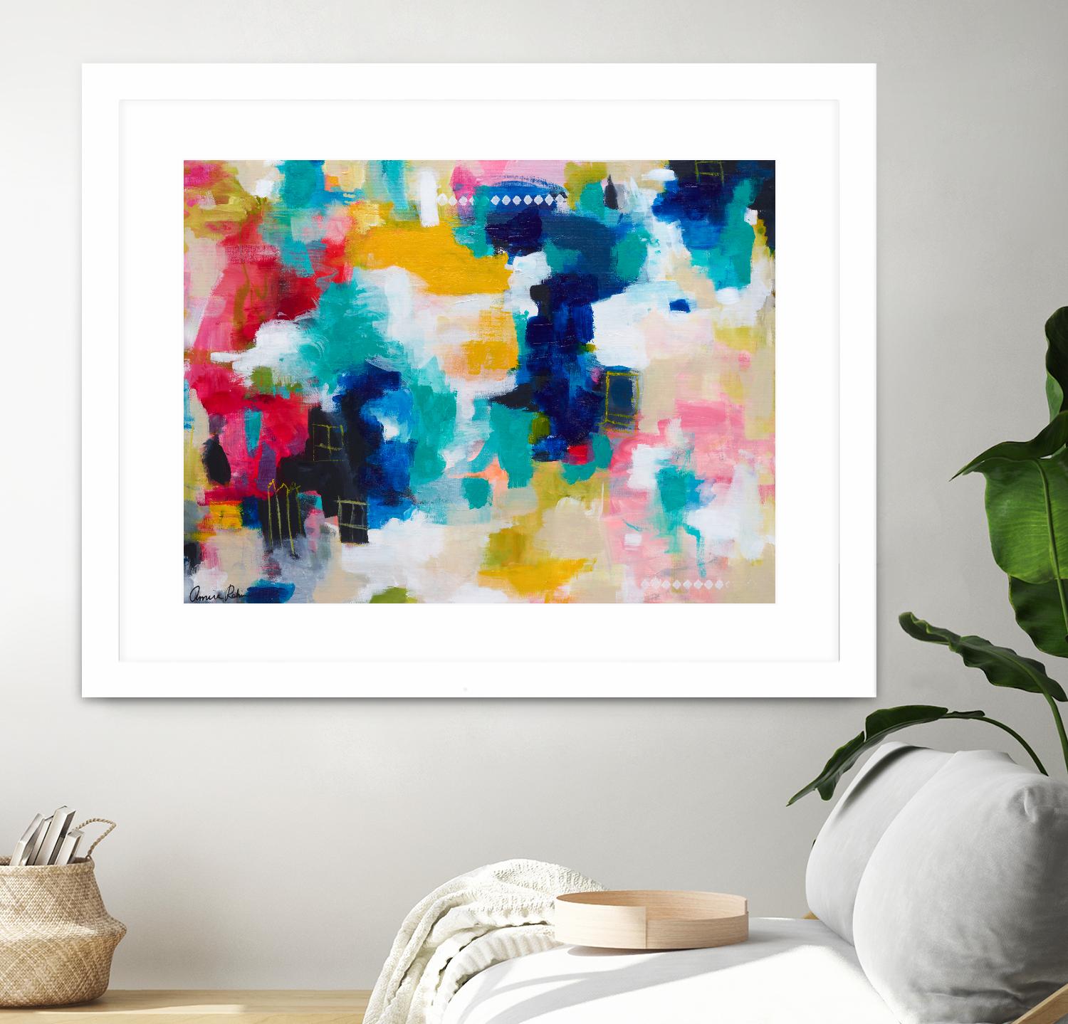 House with a Picket Fence by Amira Rahim on GIANT ART - pink abstract