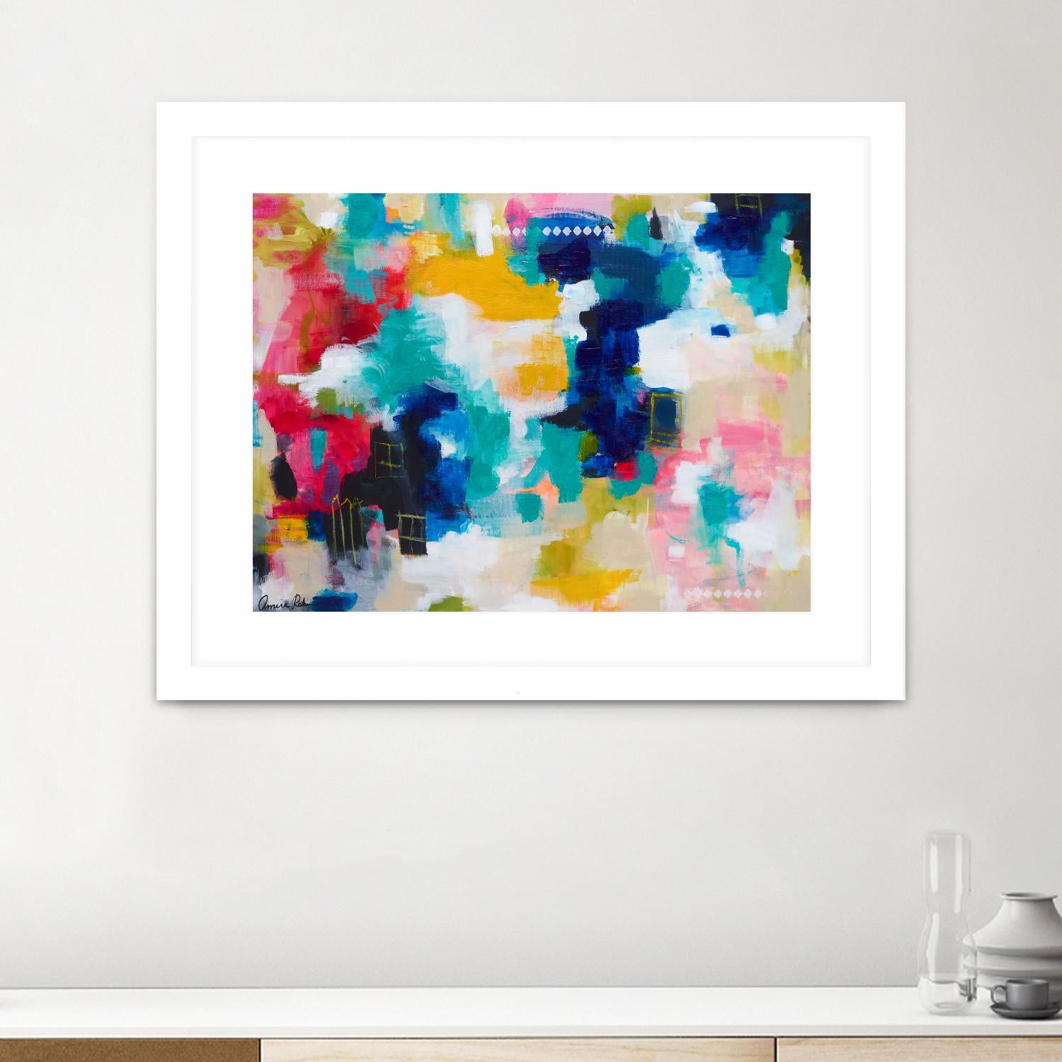 House with a Picket Fence by Amira Rahim on GIANT ART - pink abstract