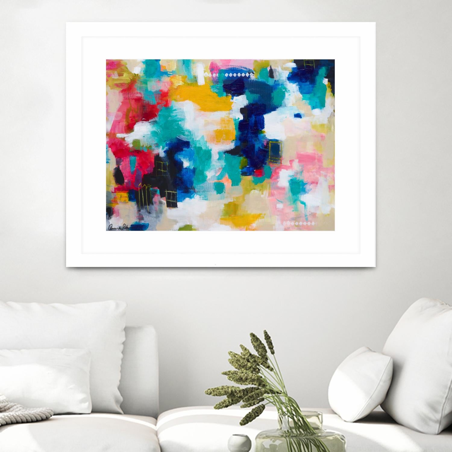 House with a Picket Fence by Amira Rahim on GIANT ART - pink abstract