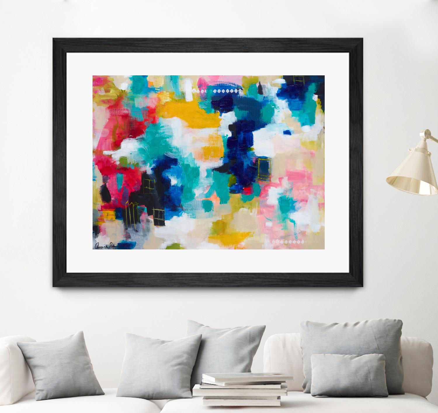 House with a Picket Fence by Amira Rahim on GIANT ART - pink abstract