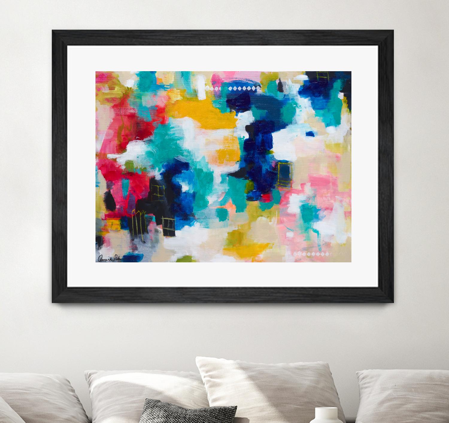 House with a Picket Fence by Amira Rahim on GIANT ART - pink abstract