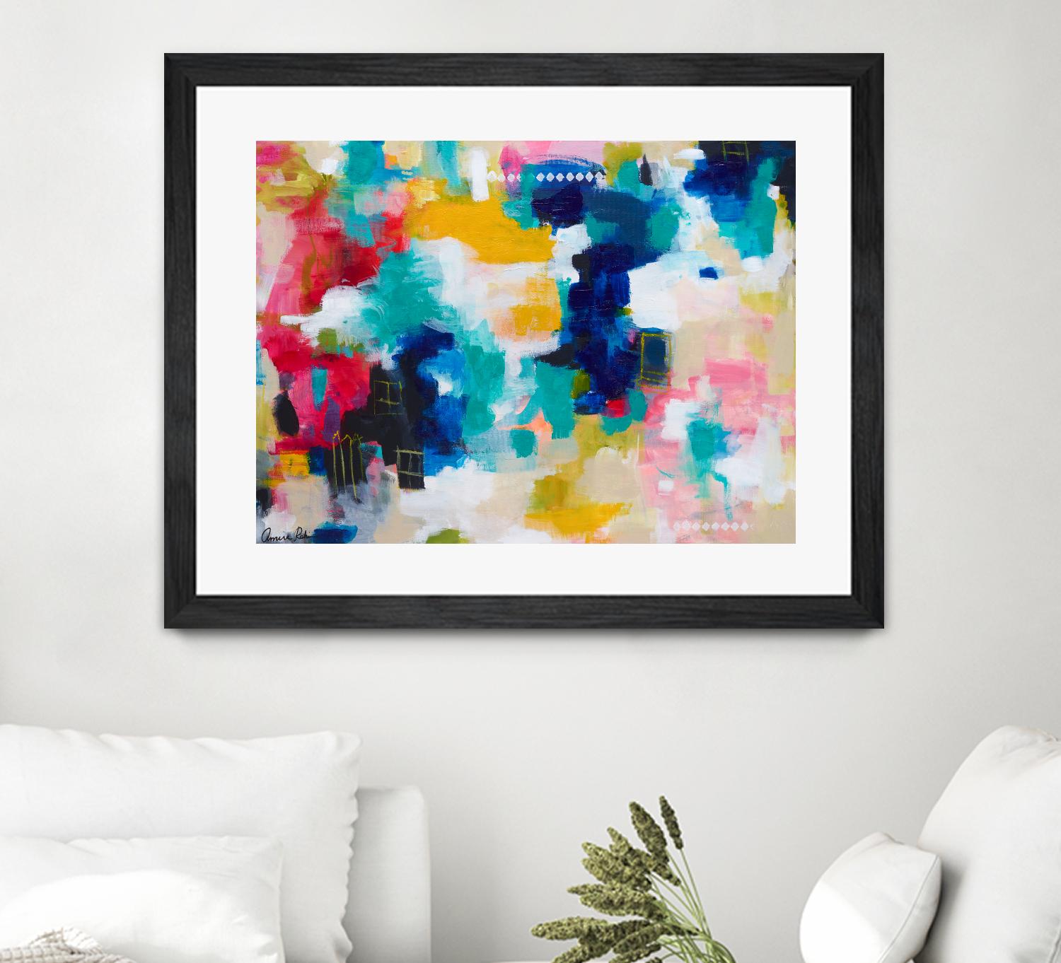 House with a Picket Fence by Amira Rahim on GIANT ART - pink abstract