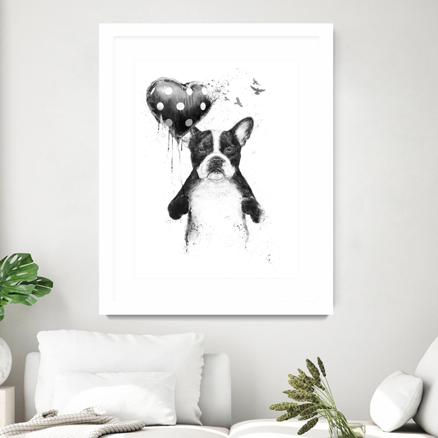 My Heart Goes Boom by Balazs Solti on GIANT ART - white animals