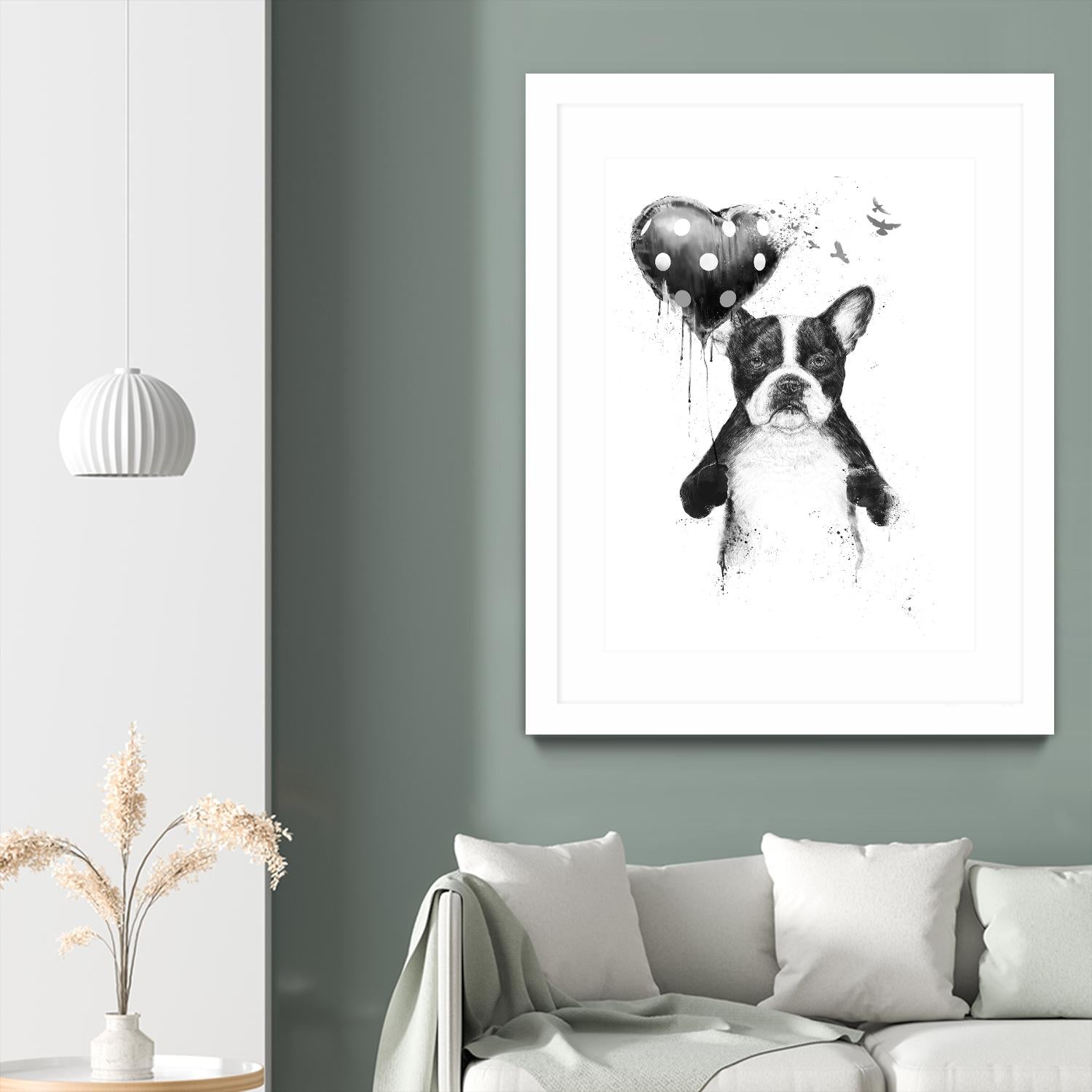 My Heart Goes Boom by Balazs Solti on GIANT ART - white animals