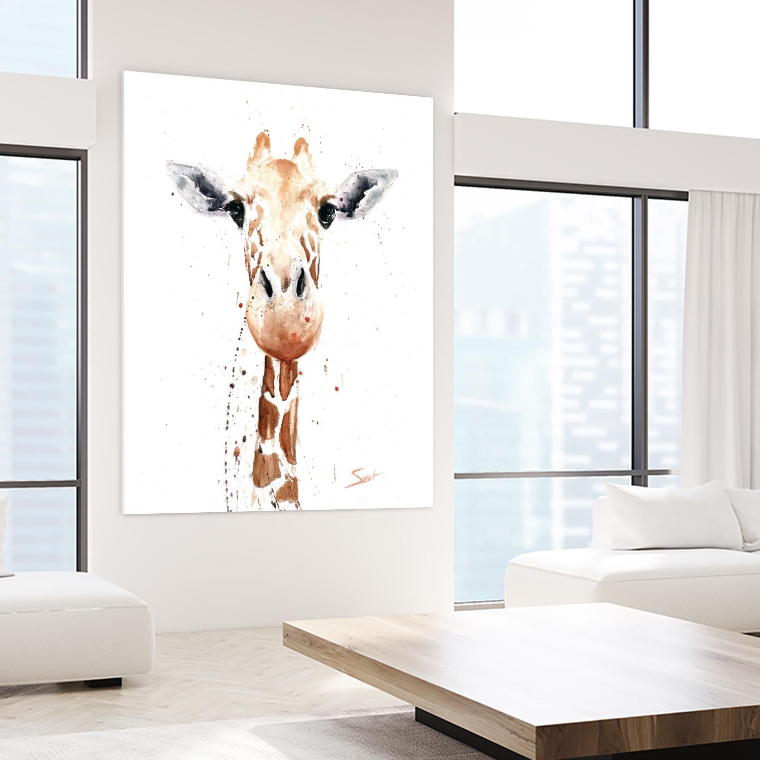 Giraffe Watercolor by Eric Sweet on GIANT ART - multicolor animals; contemporary
