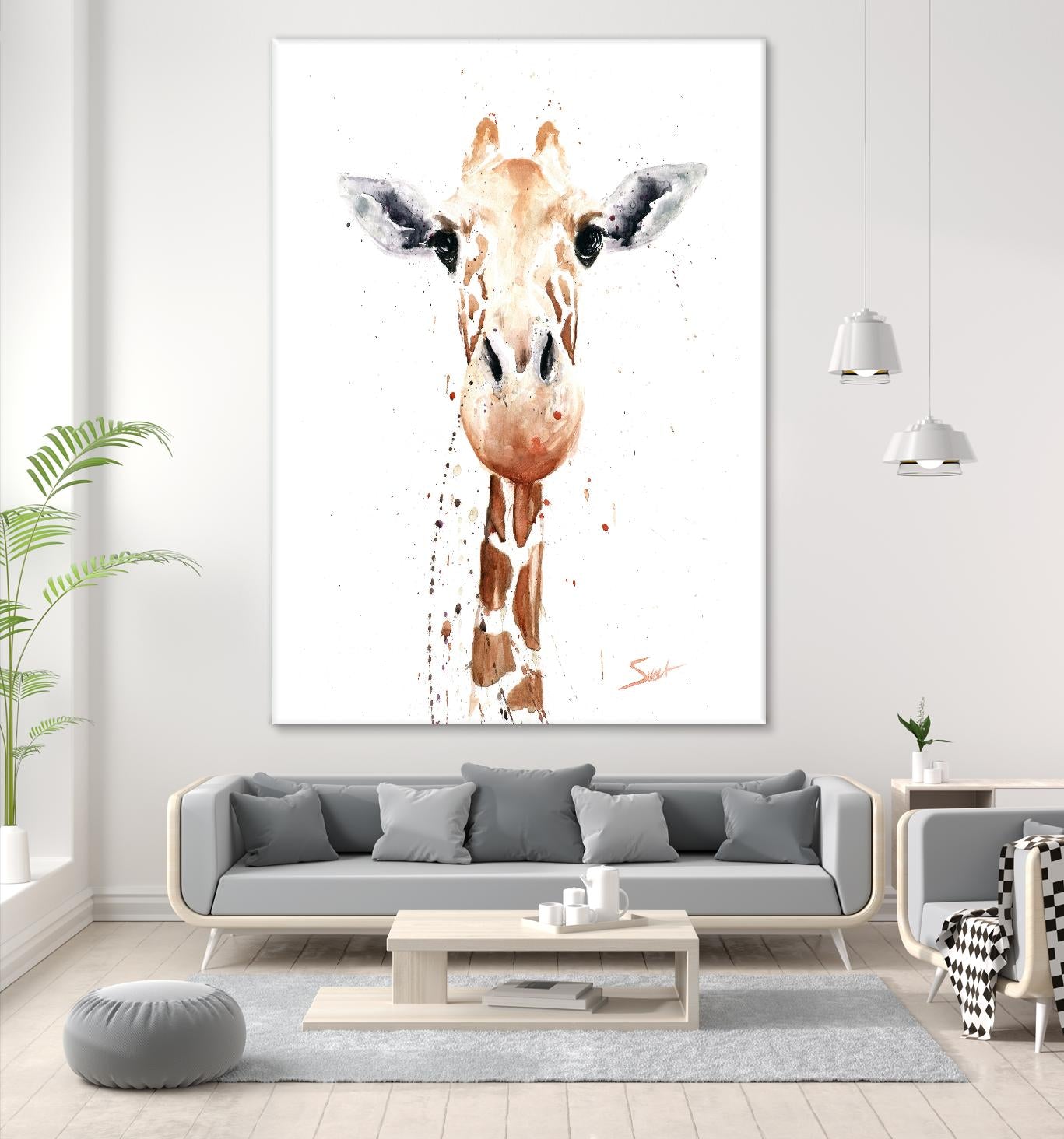 Giraffe Watercolor by Eric Sweet on GIANT ART - multicolor animals; contemporary