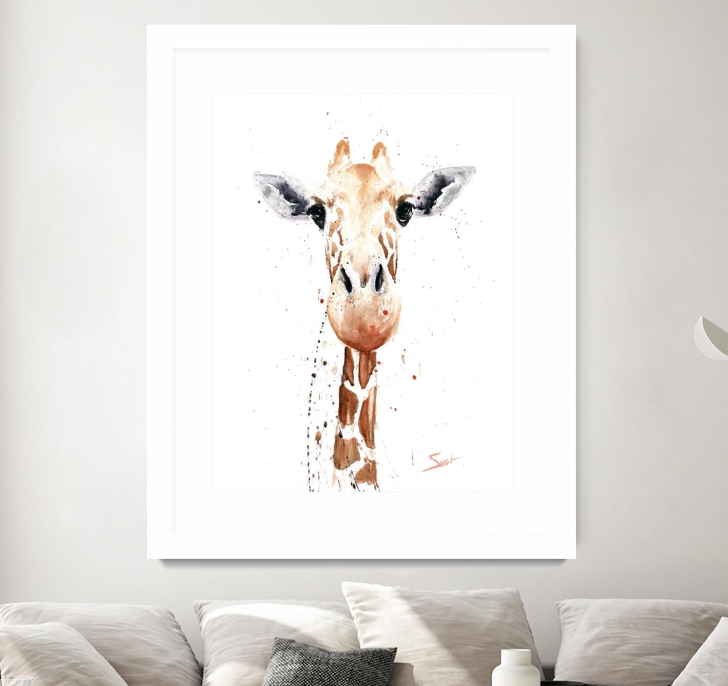 Giraffe Watercolor by Eric Sweet on GIANT ART - multicolor animals; contemporary