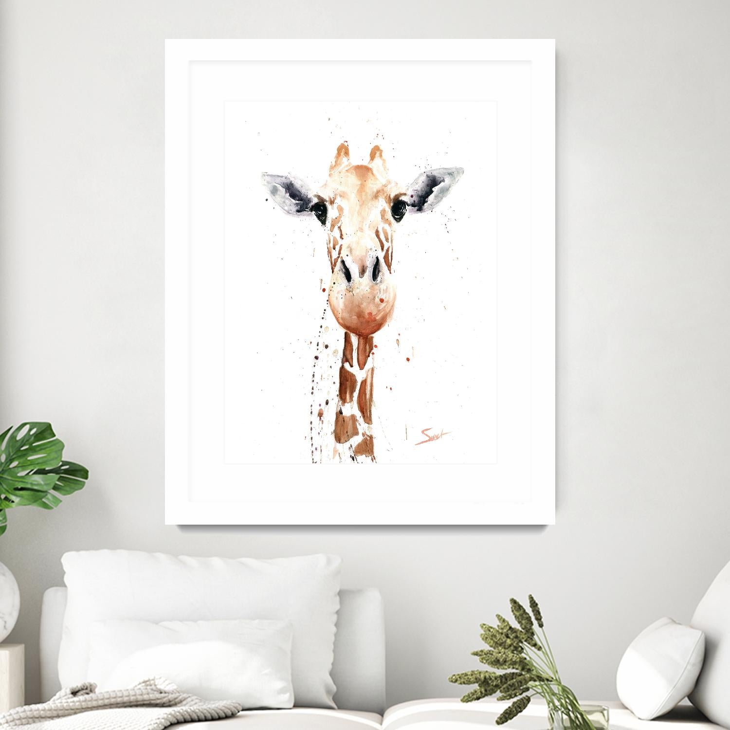 Giraffe Watercolor by Eric Sweet on GIANT ART - multicolor animals; contemporary