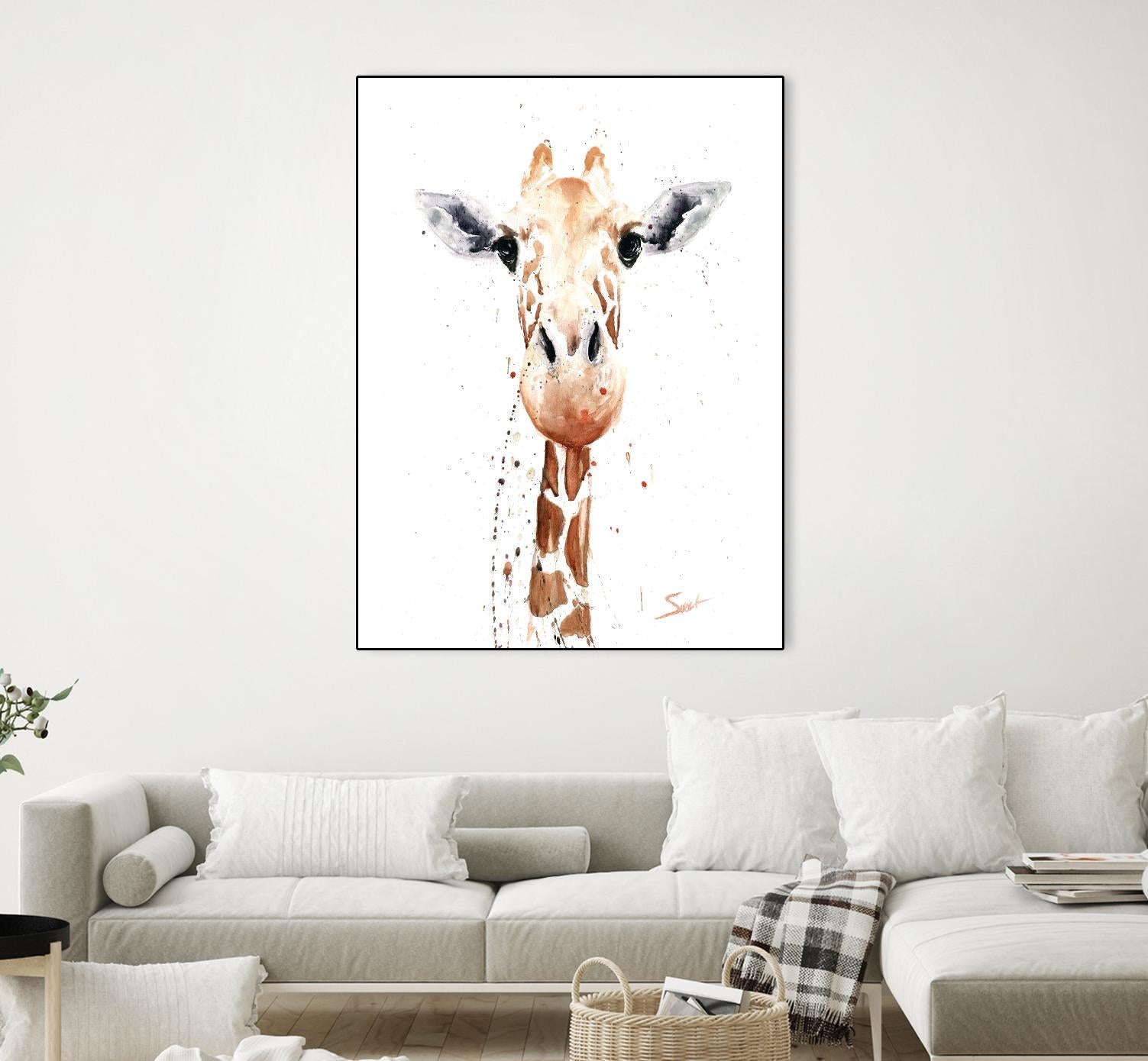 Giraffe Watercolor by Eric Sweet on GIANT ART - multicolor animals; contemporary