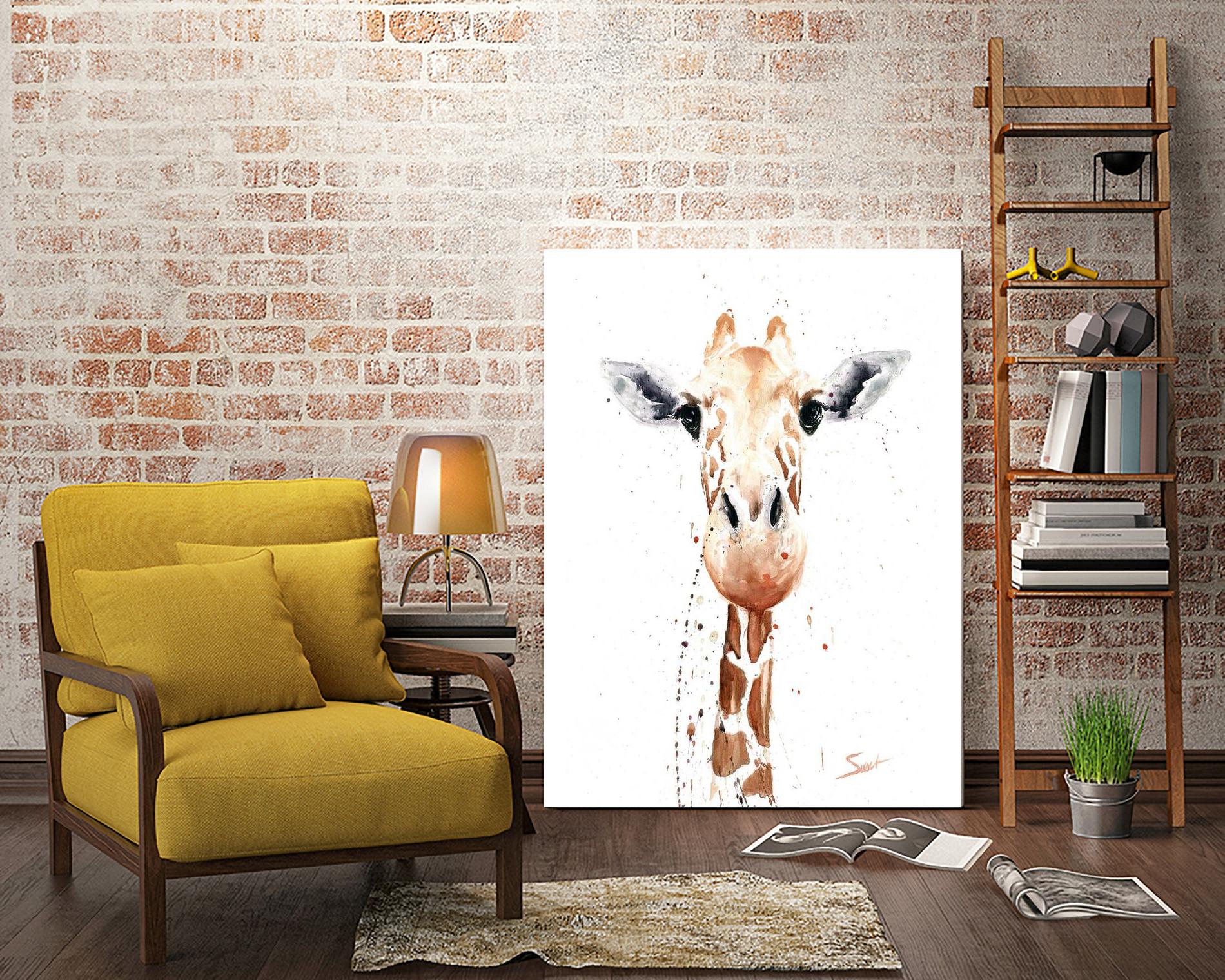 Giraffe Watercolor by Eric Sweet on GIANT ART - multicolor animals; contemporary
