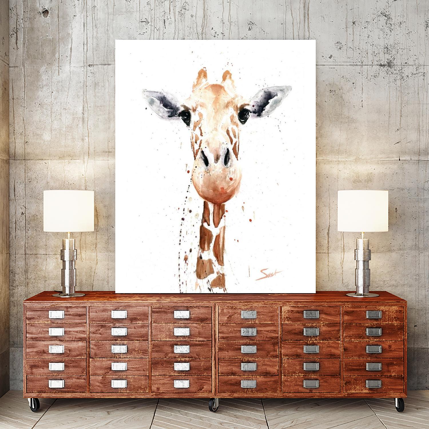 Giraffe Watercolor by Eric Sweet on GIANT ART - multicolor animals; contemporary