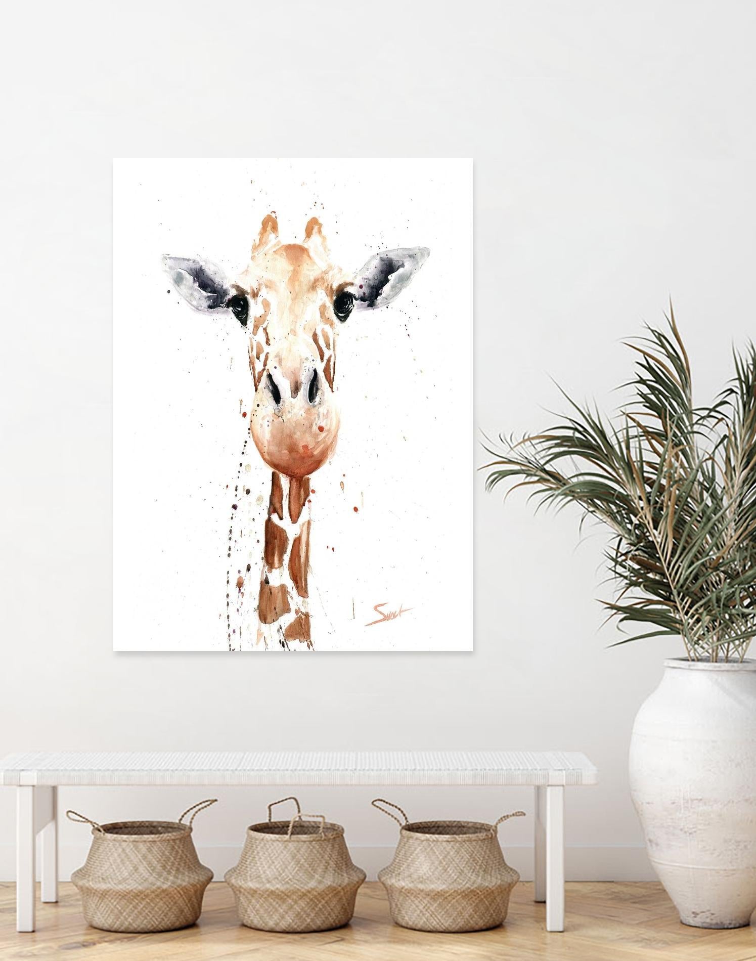 Giraffe Watercolor by Eric Sweet on GIANT ART - multicolor animals; contemporary