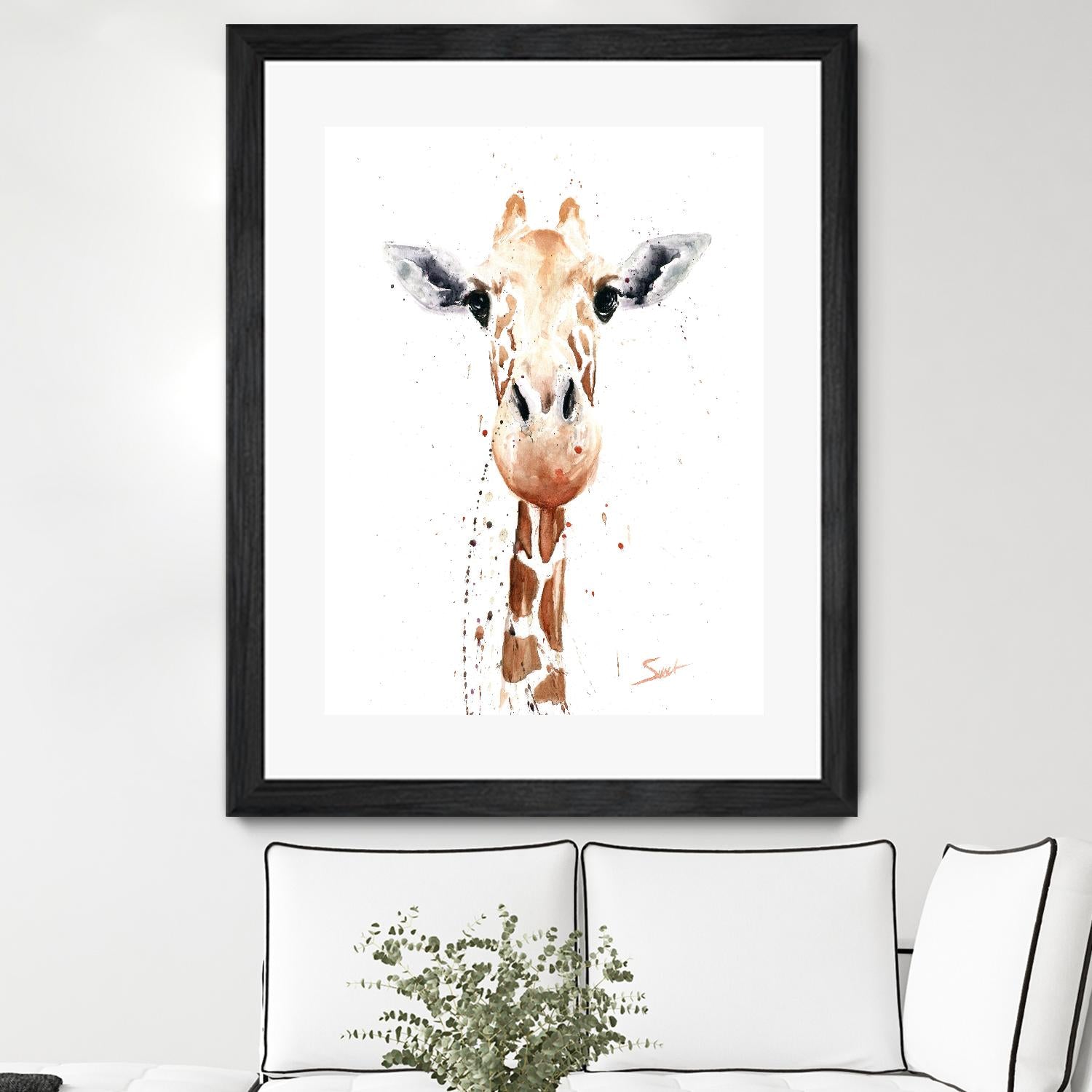 Giraffe Watercolor by Eric Sweet on GIANT ART - multicolor animals; contemporary
