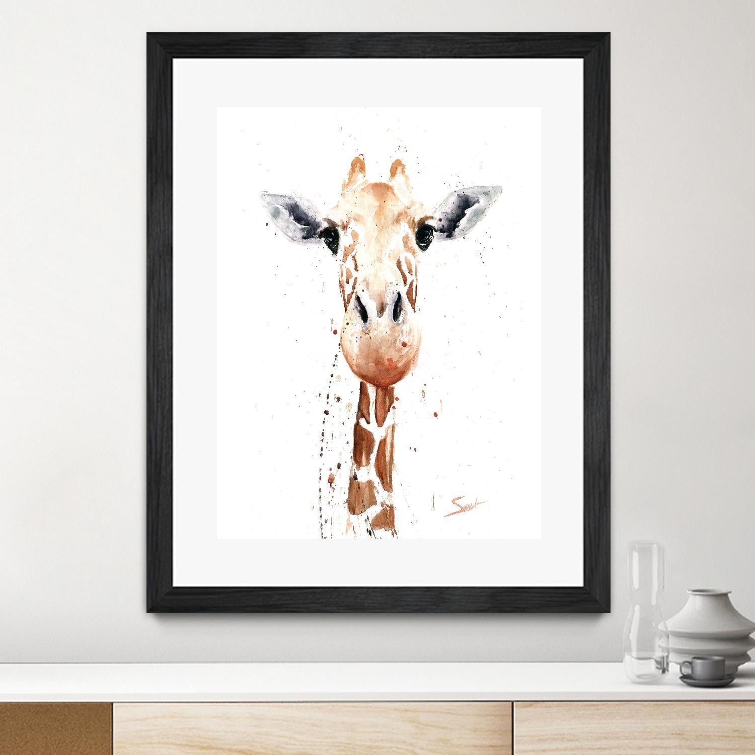 Giraffe Watercolor by Eric Sweet on GIANT ART - multicolor animals; contemporary