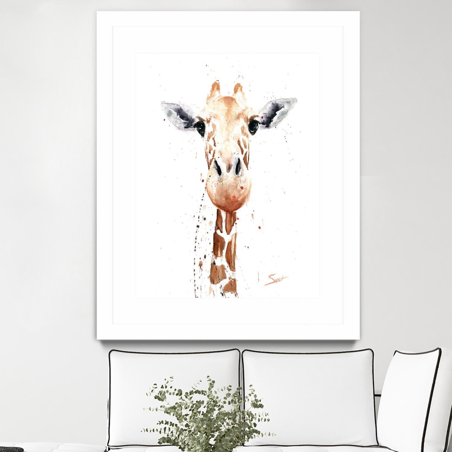 Giraffe Watercolor by Eric Sweet on GIANT ART - multicolor animals; contemporary