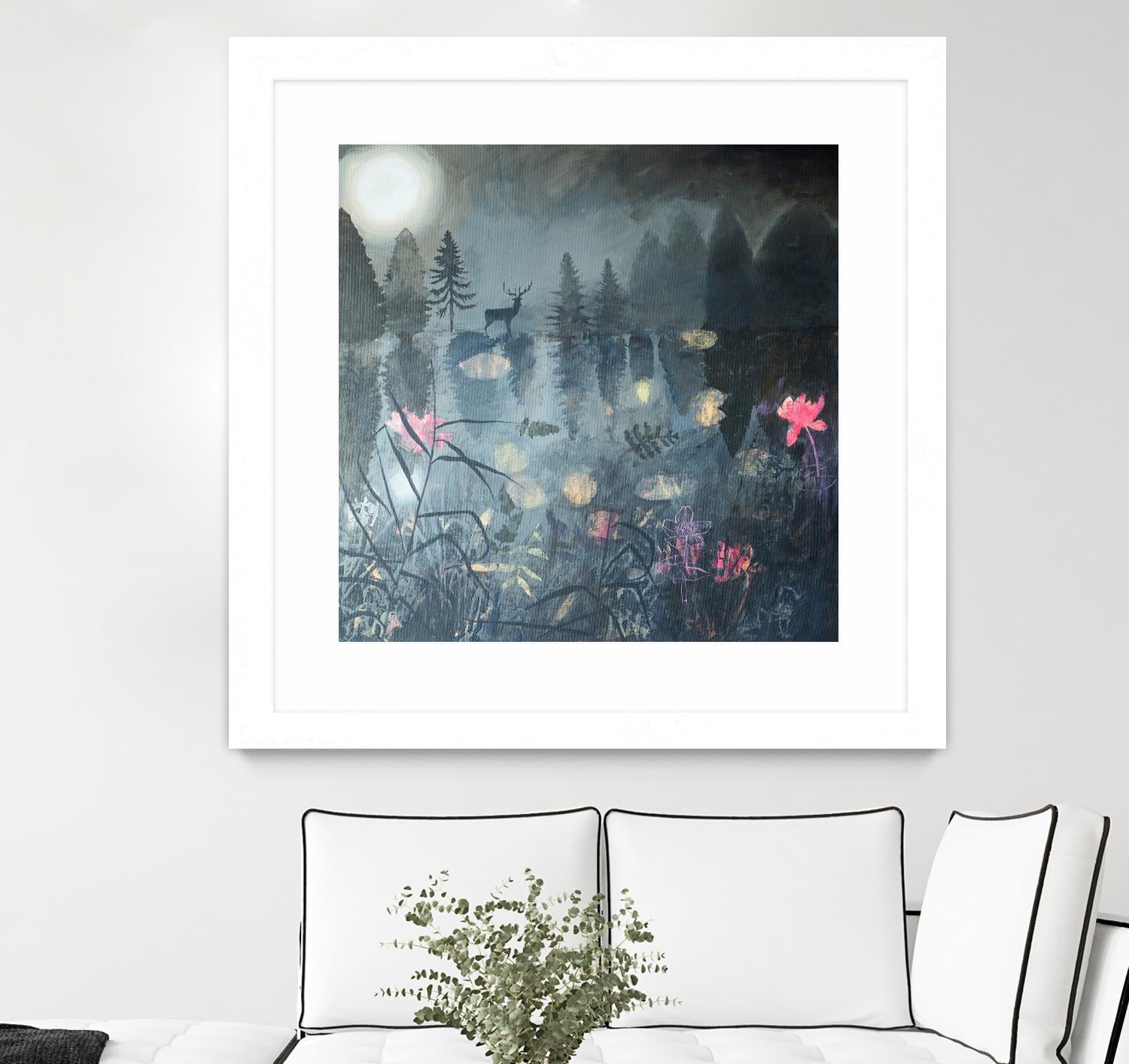 Moonlit Moment by Dawn Stacey on GIANT ART - multicolor contemporary; animals; landscapes