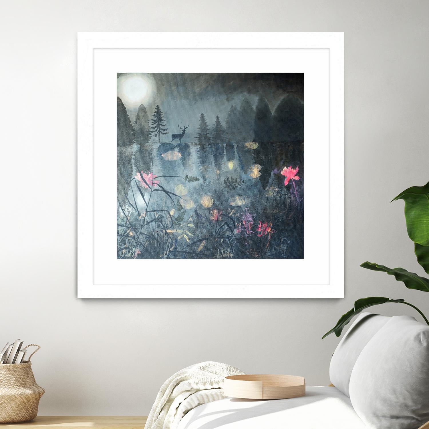 Moonlit Moment by Dawn Stacey on GIANT ART - multicolor contemporary; animals; landscapes