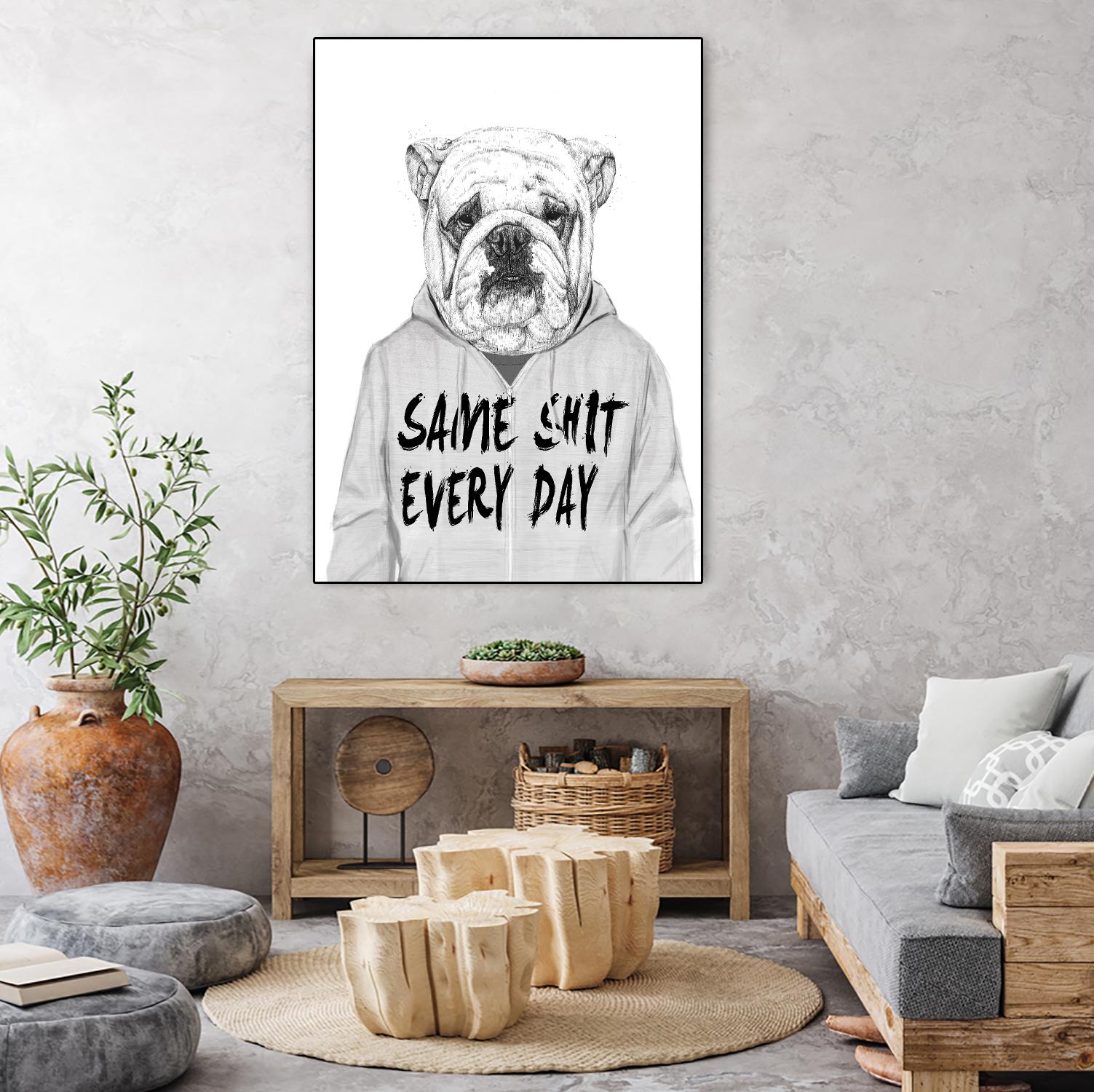 Same Shit Everyday by Balazs Solti on GIANT ART - multicolor urban/pop surrealism