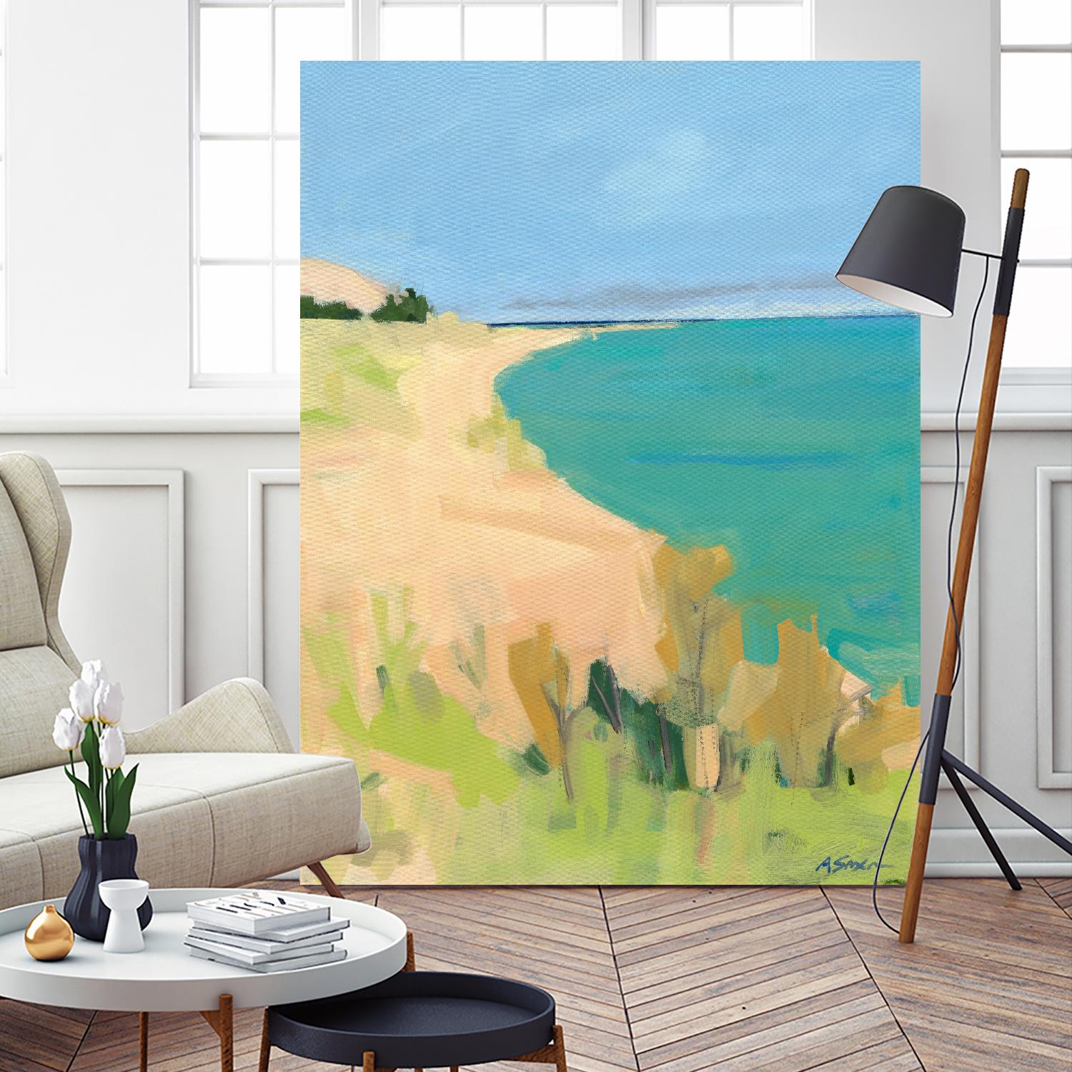 Sleeping Bear Point by Angela Saxon on GIANT ART - multicolor coastal; landscapes; contemporary