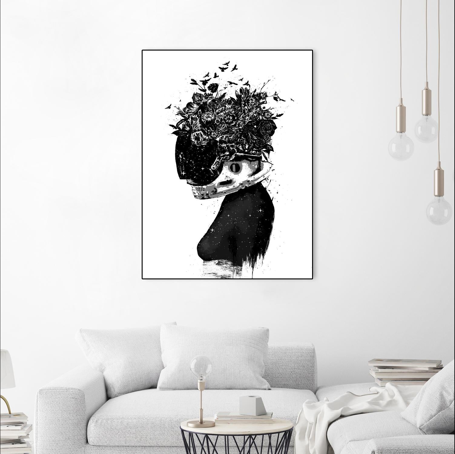 Hybrid Girl by Balazs Solti on GIANT ART - black,white contemporary, figurative, urban/pop surrealism, flowers, silhouettes