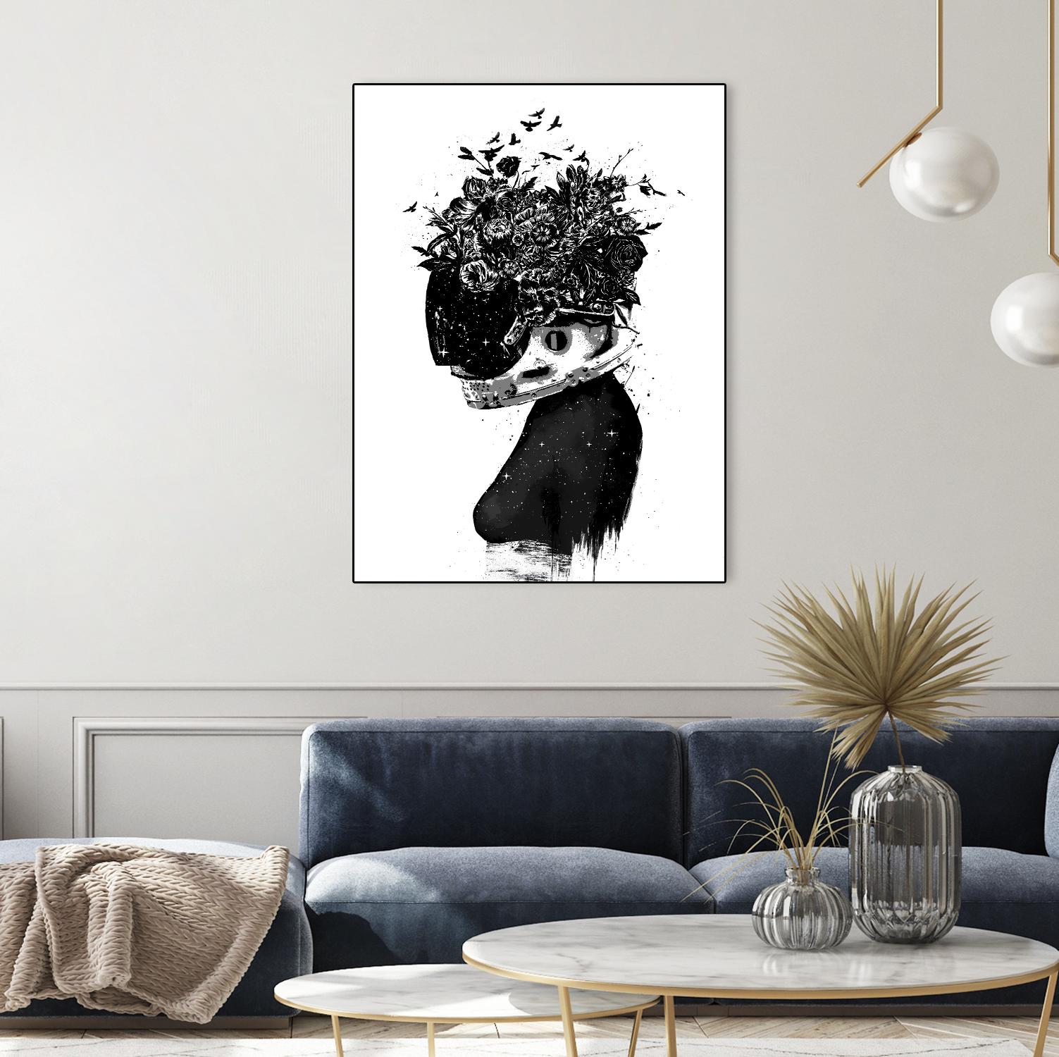 Hybrid Girl by Balazs Solti on GIANT ART - black,white contemporary, figurative, urban/pop surrealism, flowers, silhouettes
