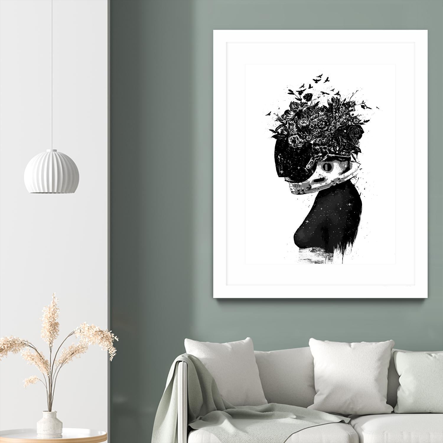 Hybrid Girl by Balazs Solti on GIANT ART - black,white contemporary, figurative, urban/pop surrealism, flowers, silhouettes