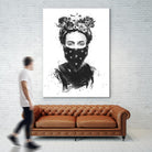 Rebel Girl by Balazs Solti on GIANT ART - black,white contemporary, figurative, urban/pop surrealism, flowers, illustration