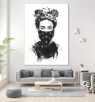 Rebel Girl by Balazs Solti on GIANT ART - black,white contemporary, figurative, urban/pop surrealism, flowers, illustration