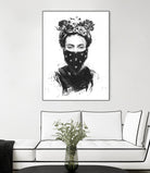 Rebel Girl by Balazs Solti on GIANT ART - black,white contemporary, figurative, urban/pop surrealism, flowers, illustration
