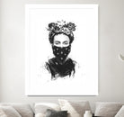 Rebel Girl by Balazs Solti on GIANT ART - black,white contemporary, figurative, urban/pop surrealism, flowers, illustration